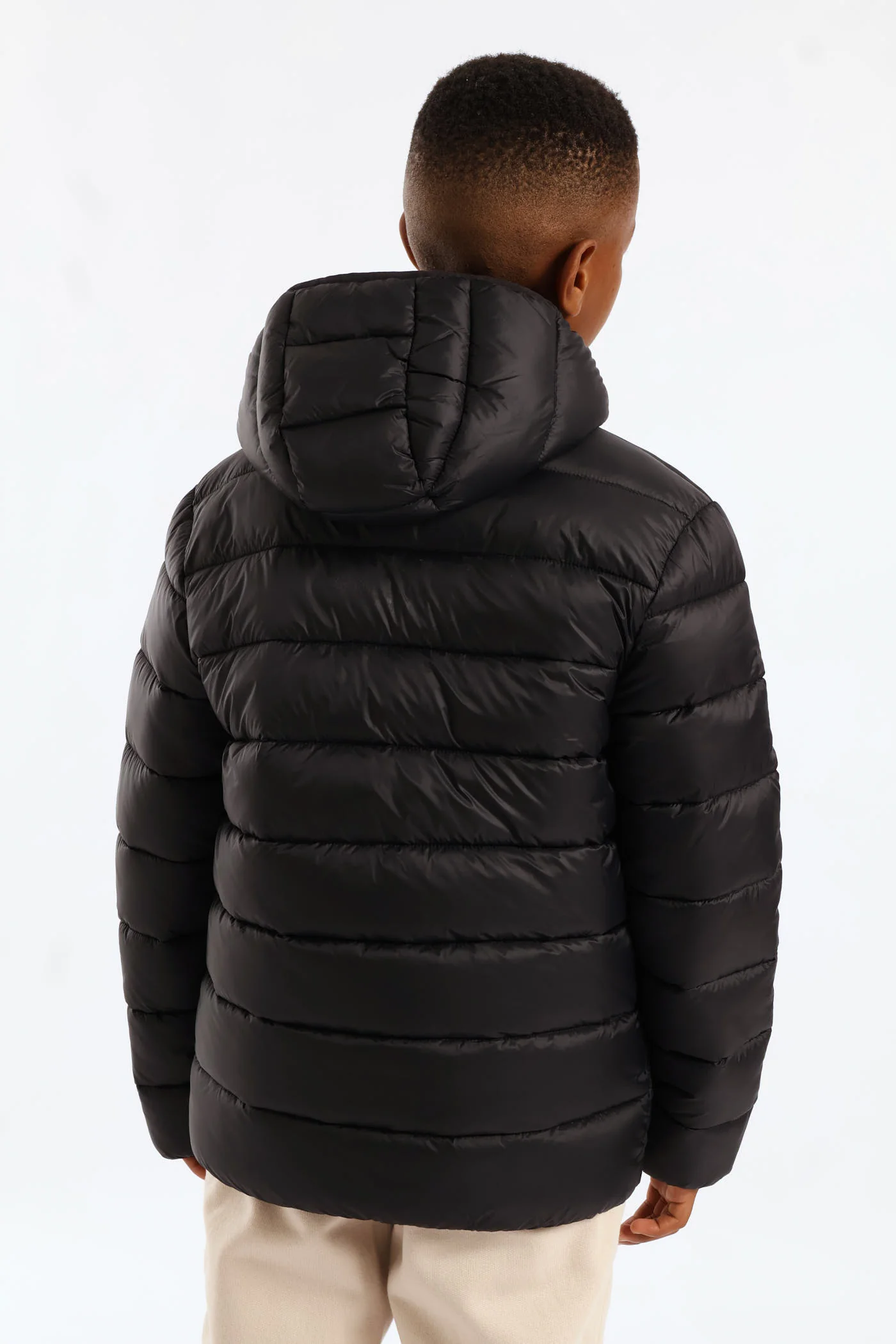 Boys Puffer Jacket - Black - Image 4