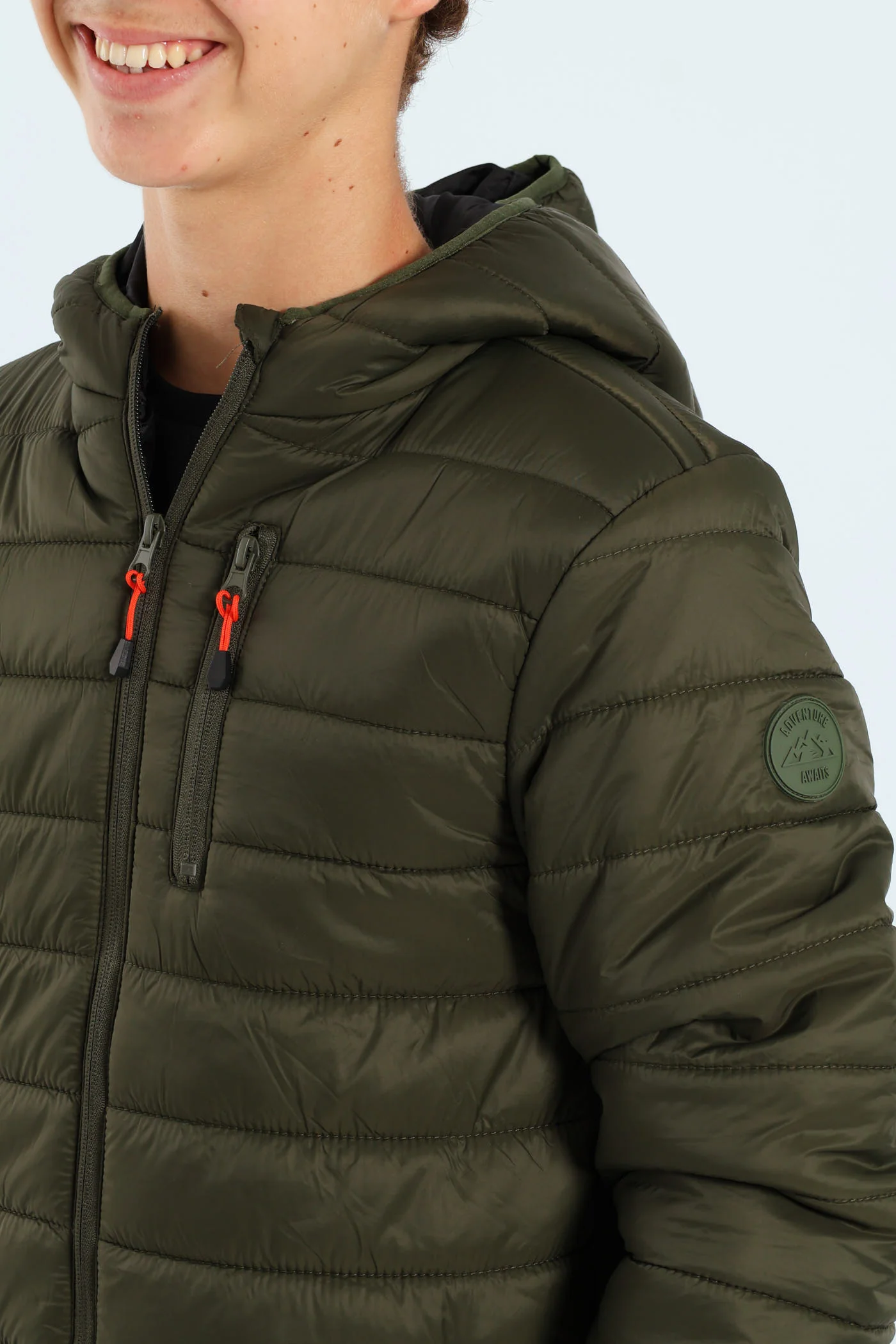 Boys Puffer Jacket - Olive - Image 3