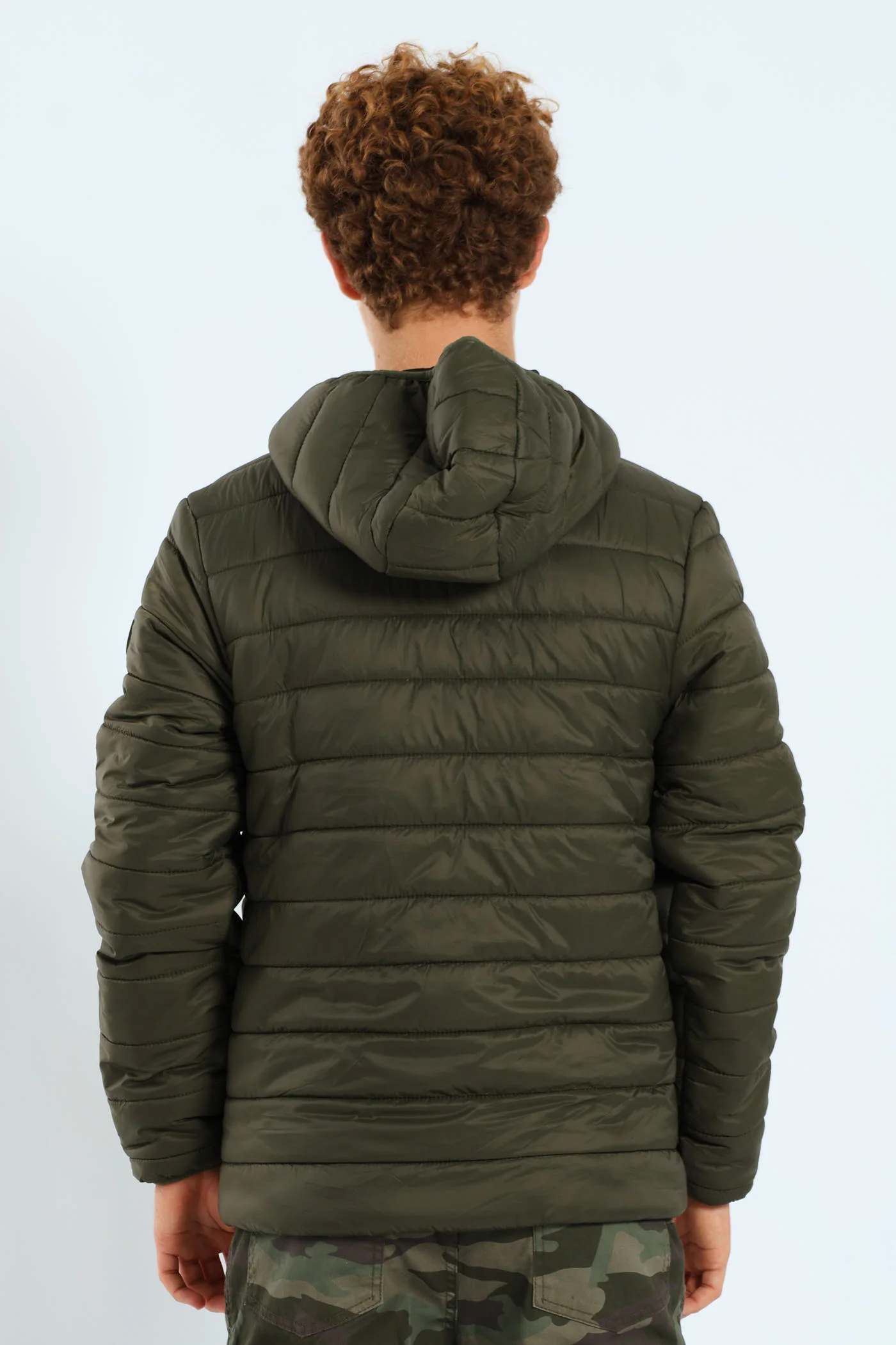 Boys Puffer Jacket - Olive - Image 4
