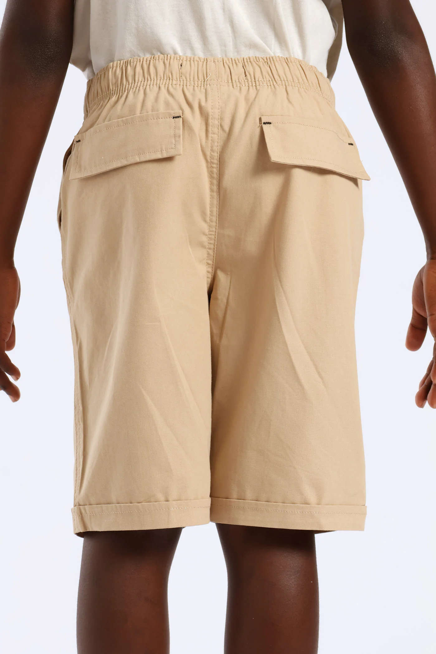 Boys Pull On Turn Up Woven Short - Khaki - Image 4