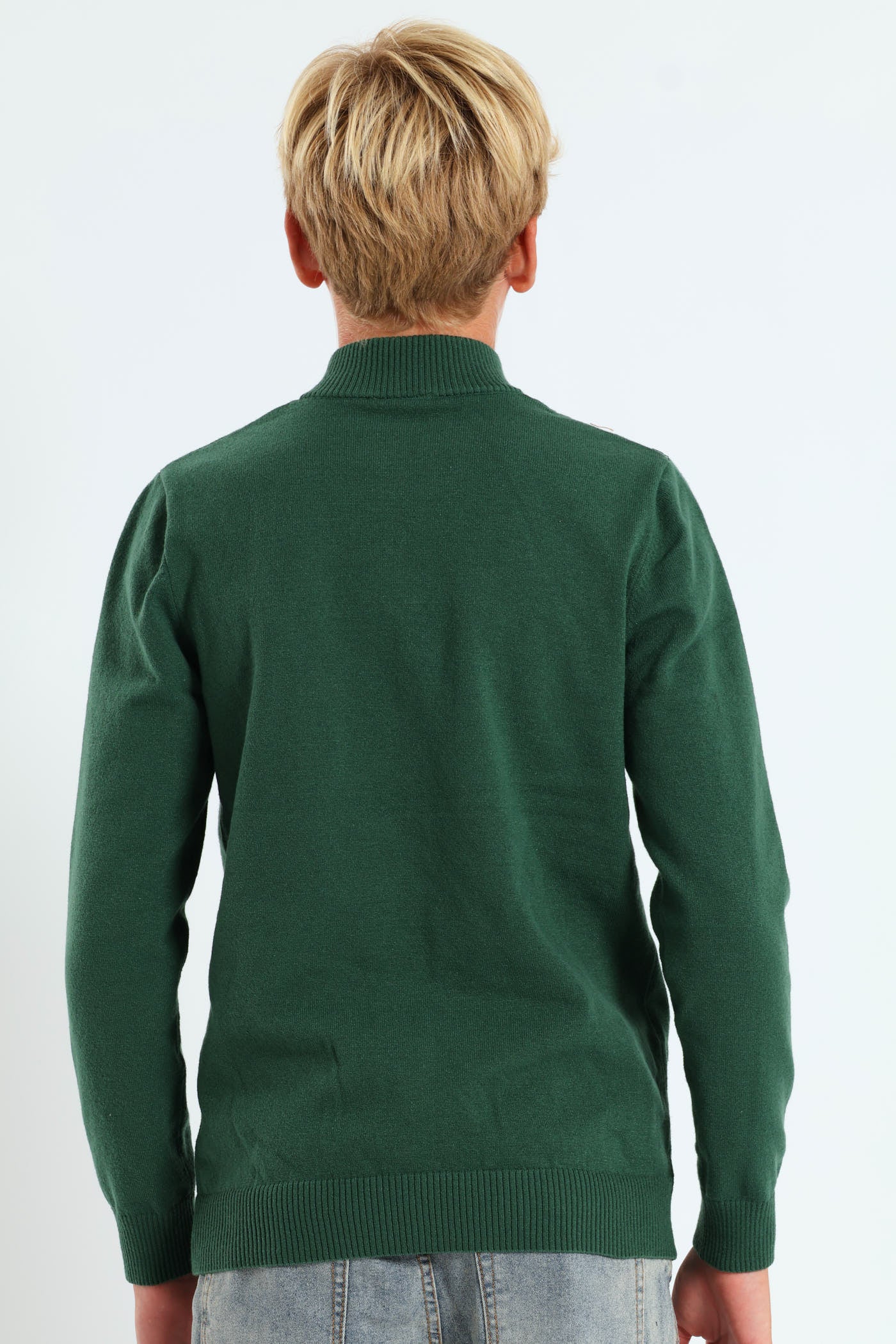 Boys Quarter Zip Lightweight Pullover - Green - Image 4