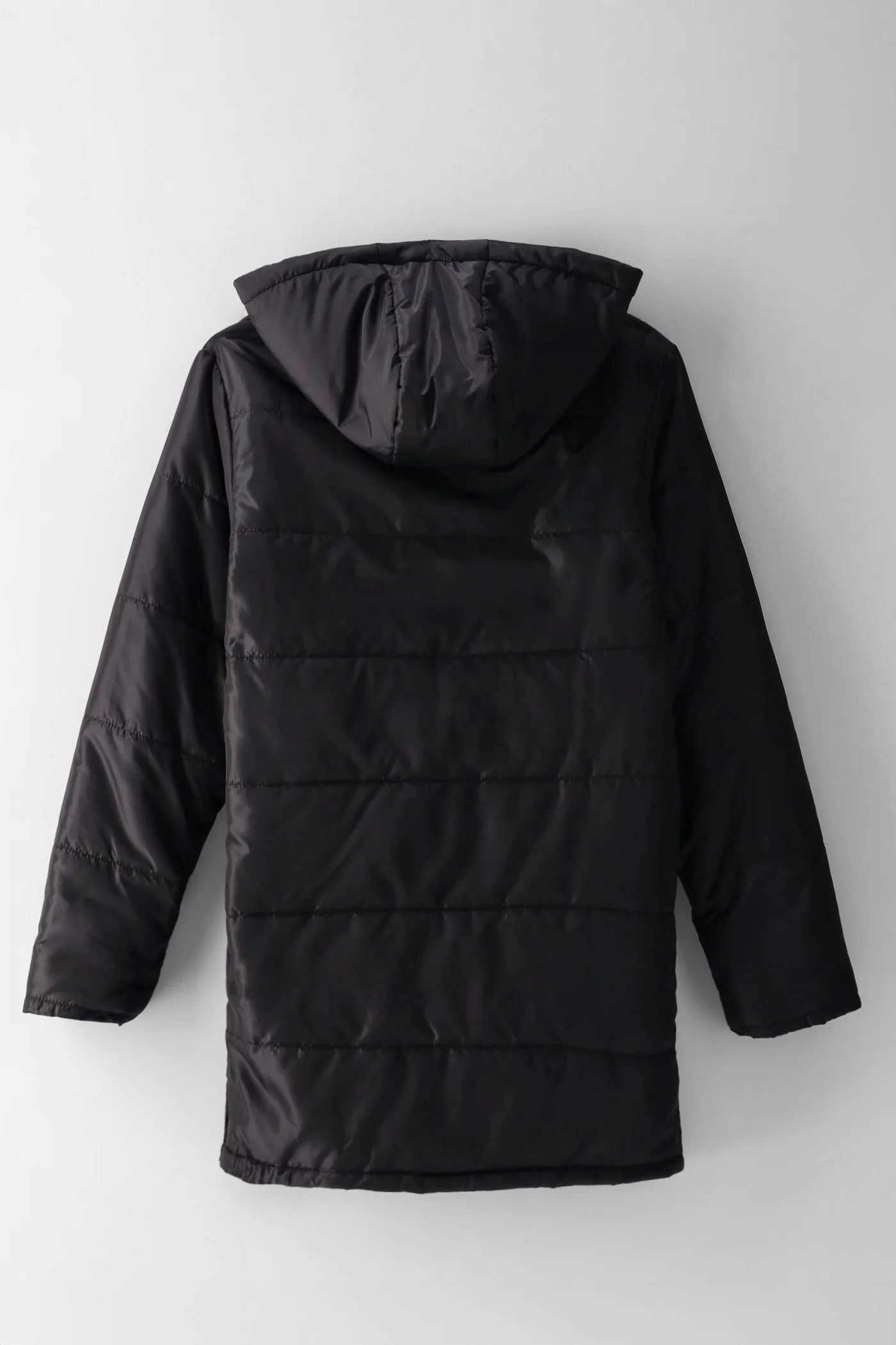 Boys Quilted Parker Jacket - Black - Image 2