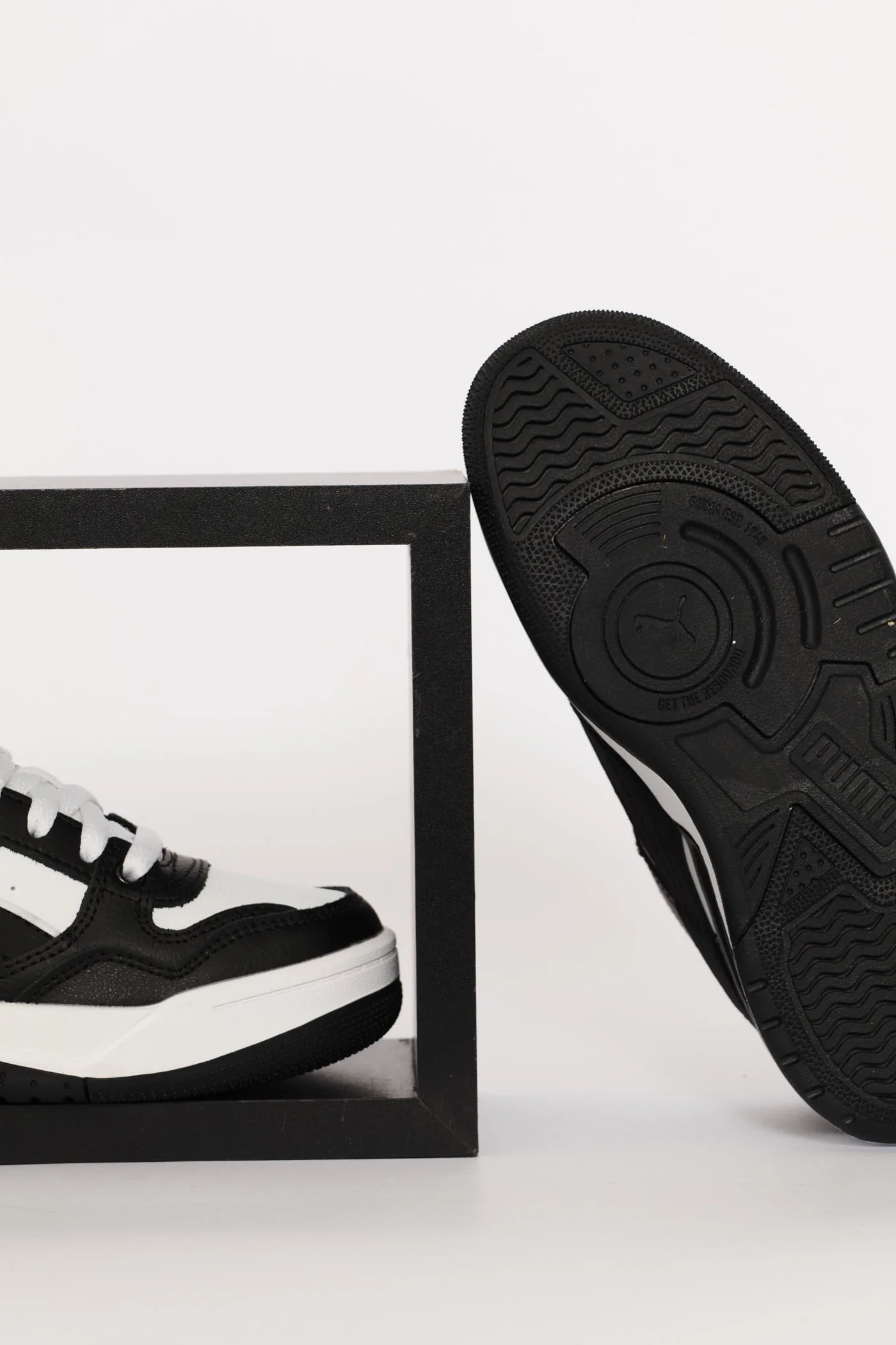 Boys Rebound Retro Jr Sneaker - Black/White - Image 8
