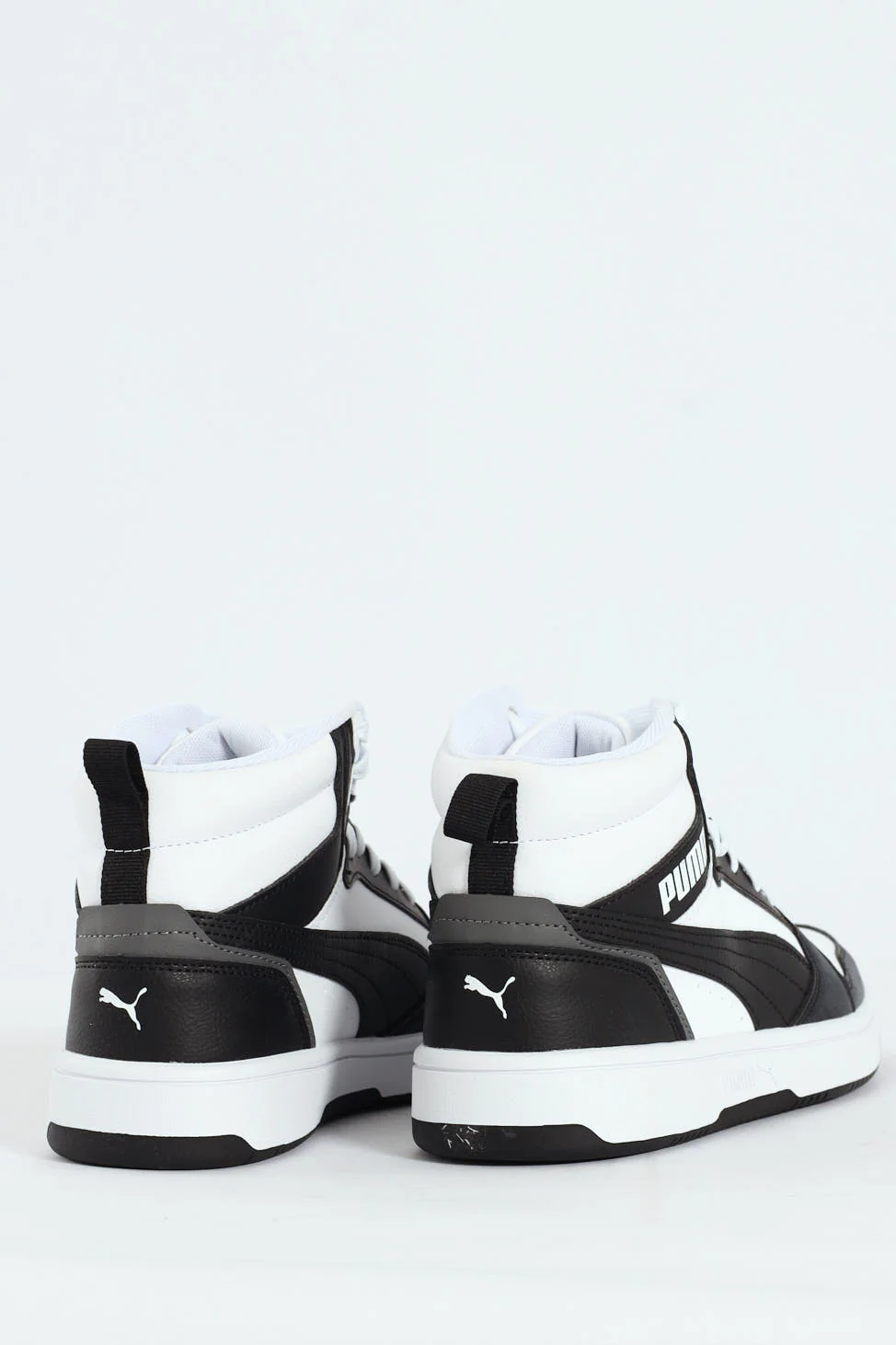 Boys Rebound V6 Mid Jr Sneaker - White/Black - Image 4