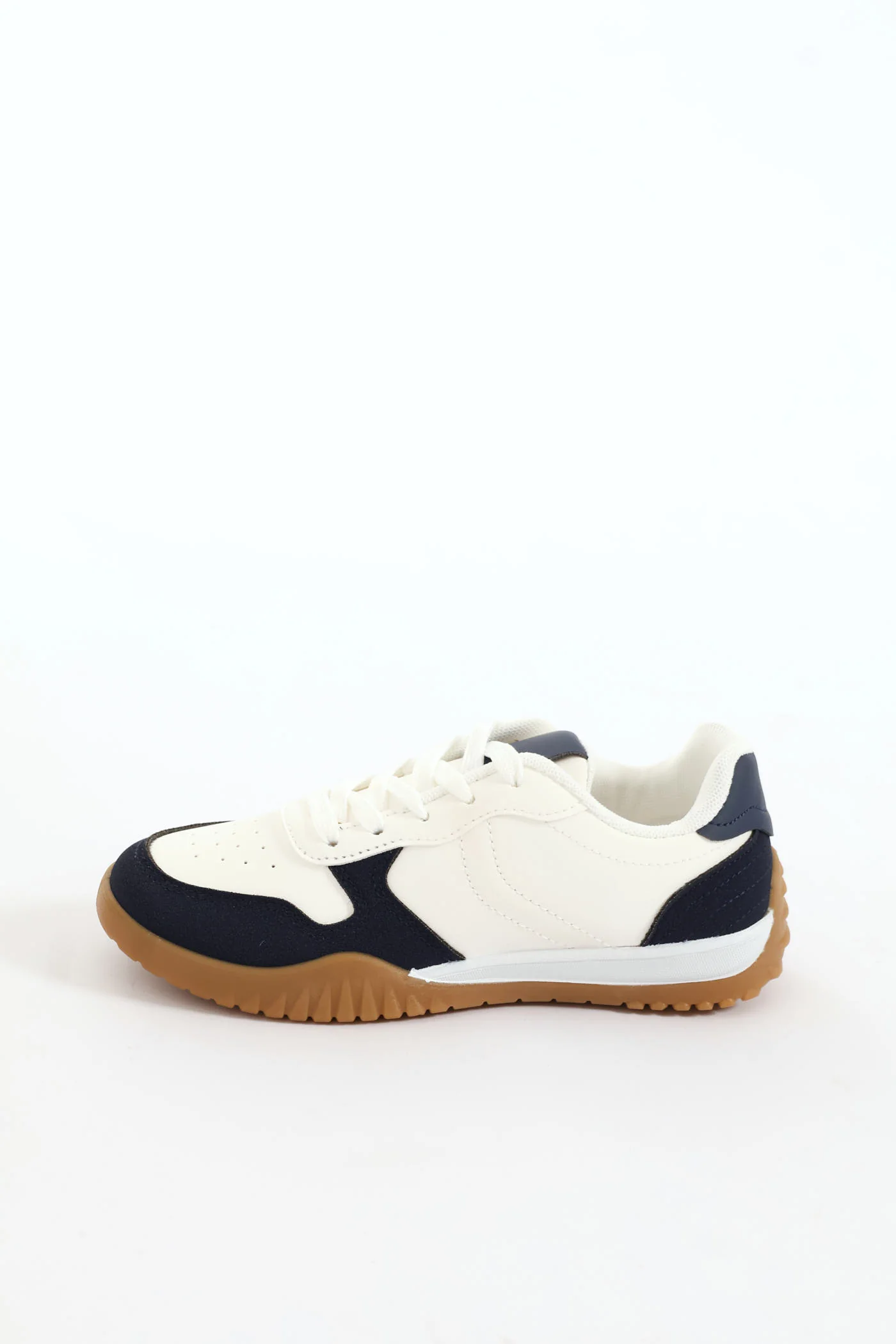 Boys Retro Court Sneaker - White/Blue - Image 3