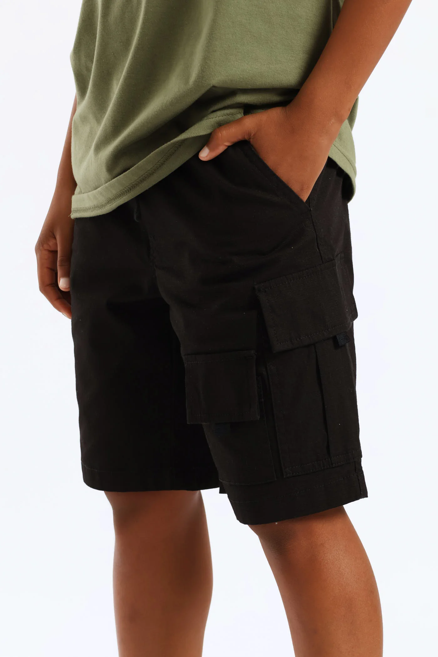 Boys Ripstop Cargo Short - Black - Image 2