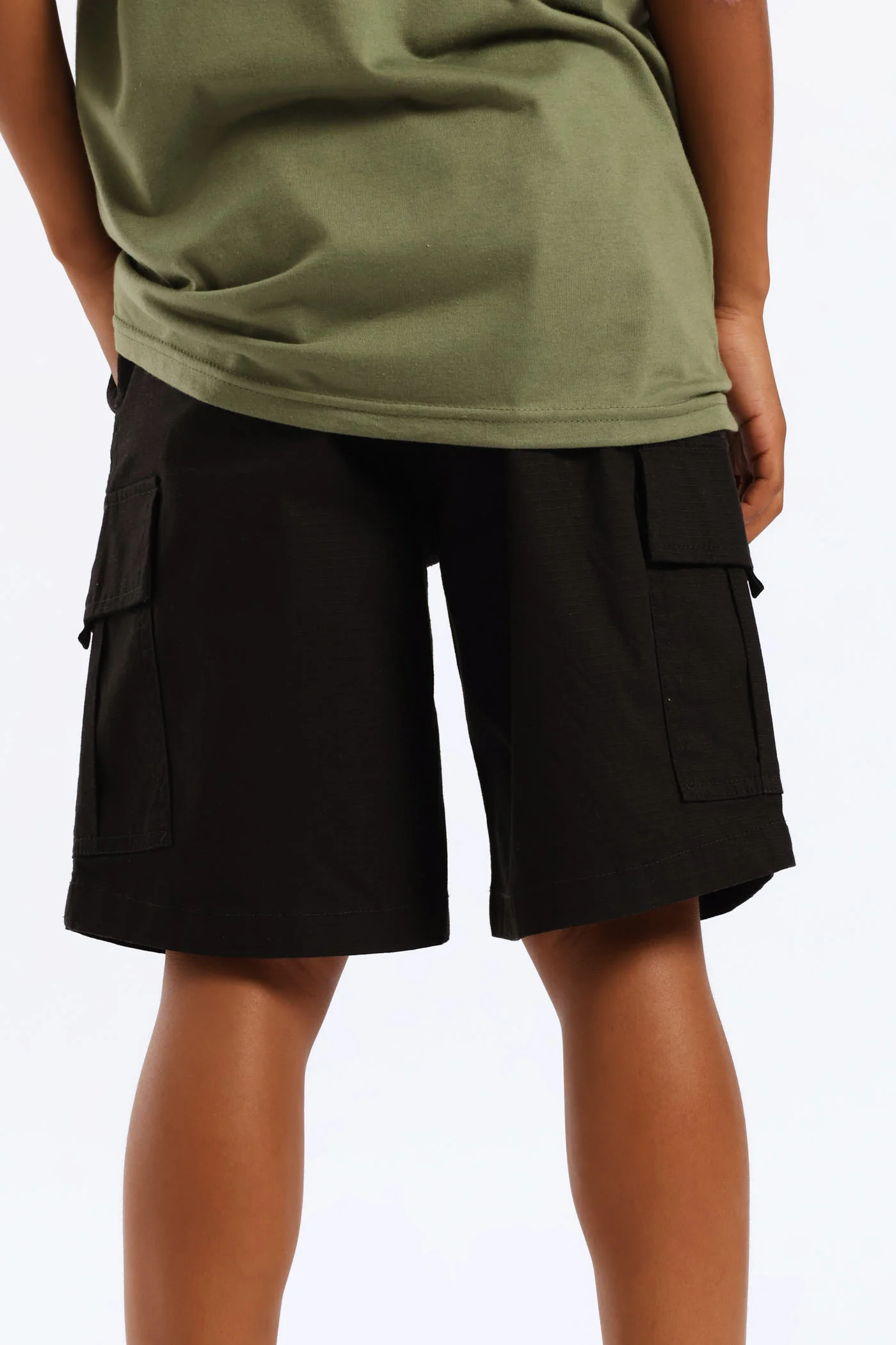 Boys Ripstop Cargo Short - Black - Image 3