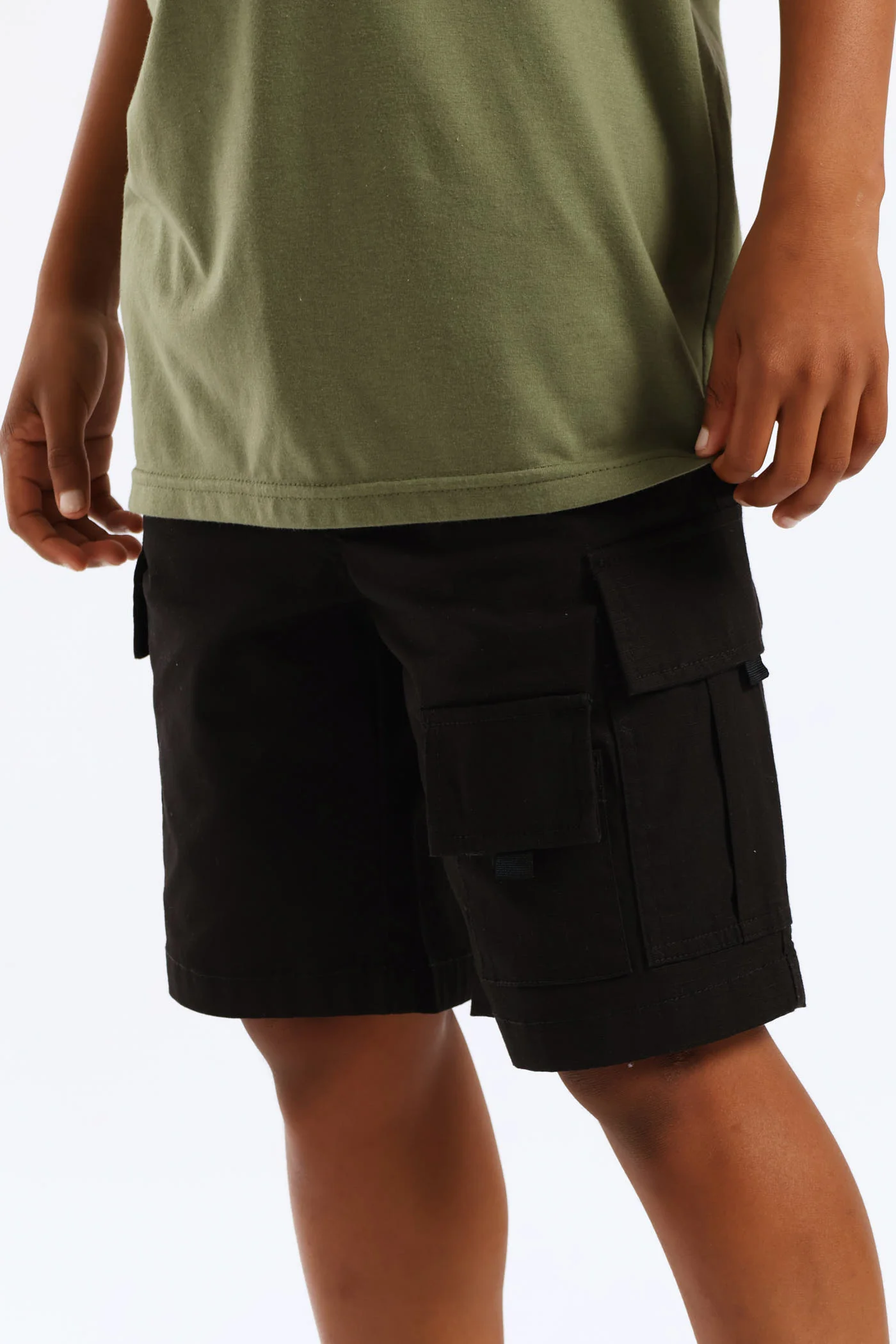 Boys Ripstop Cargo Short - Black - Image 4