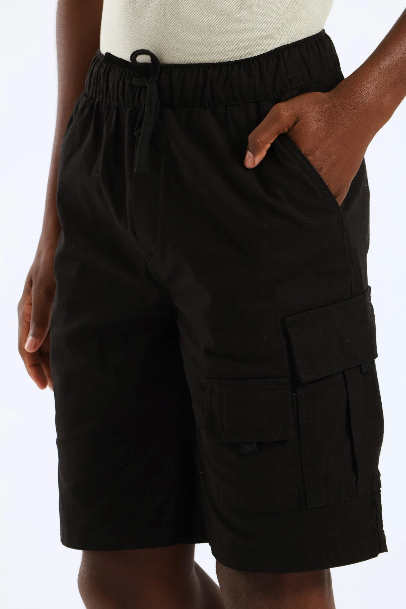 Boys Ripstop Cargo Short - Black - Image 8