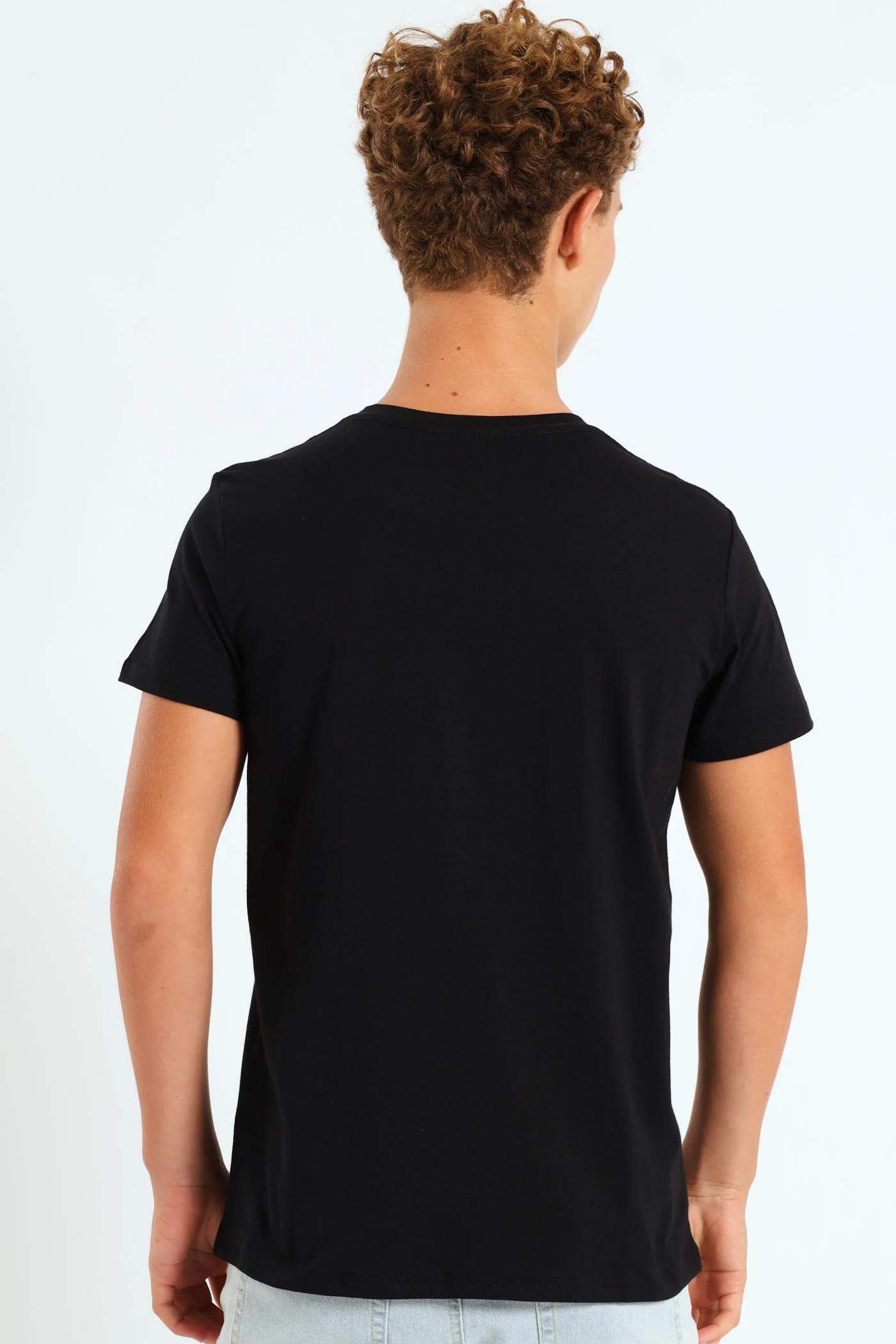 Boys Rose Print Tee - Black - Image 4