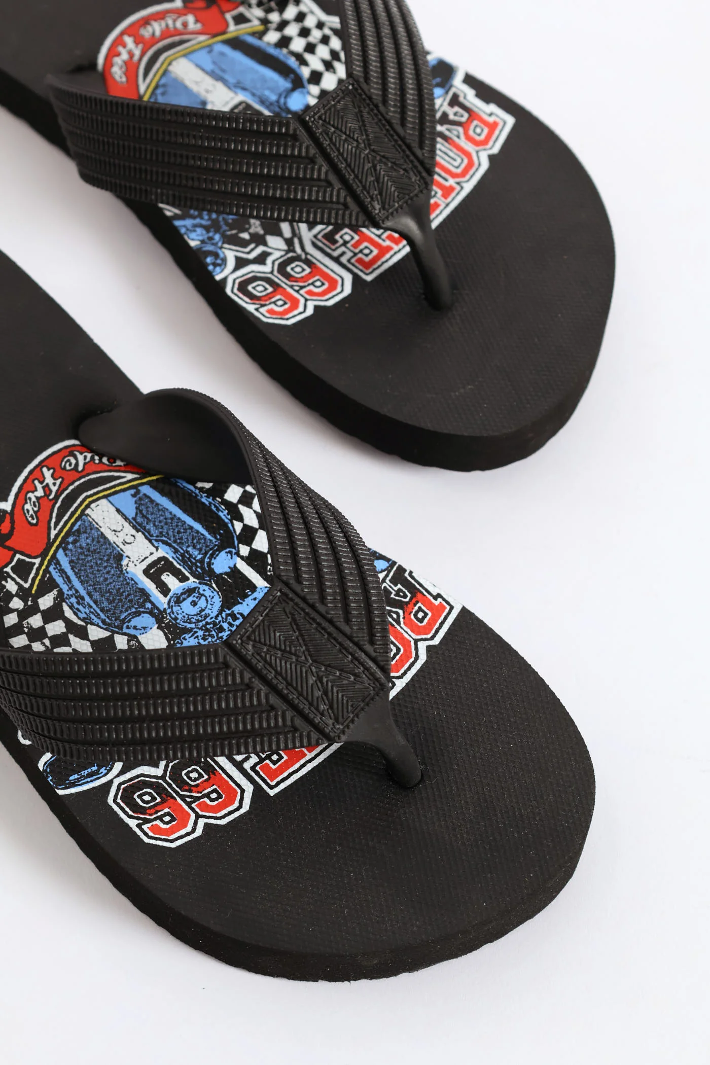 Boys Route 66 Thong Sandal - Black - Image 3