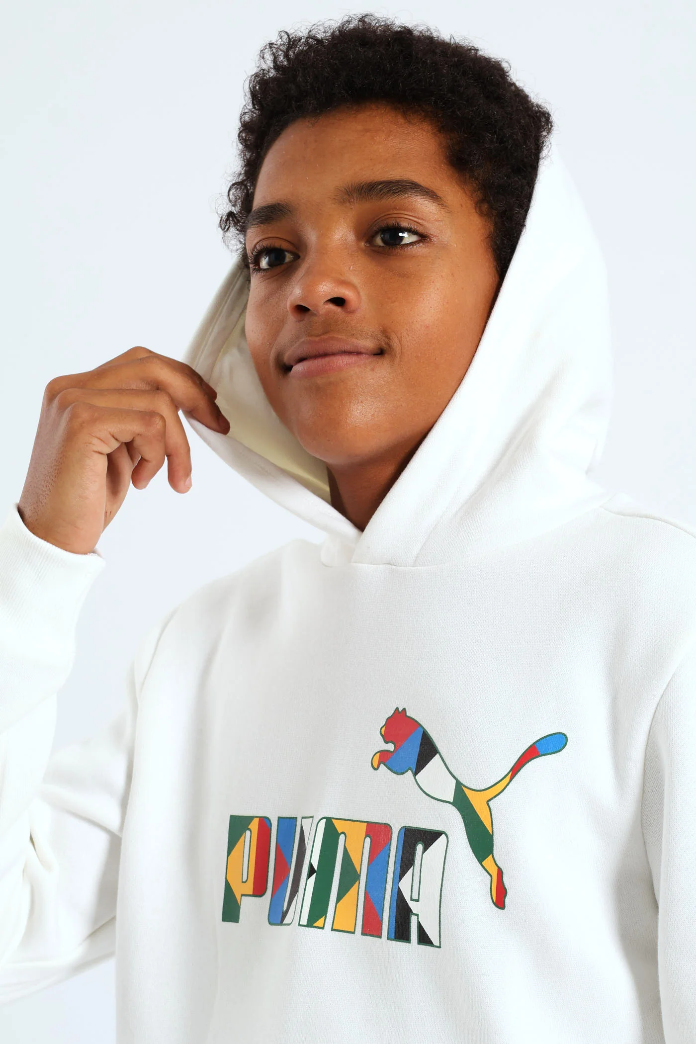 Boys SA Unite Fleece Hoodie  - White - Image 2