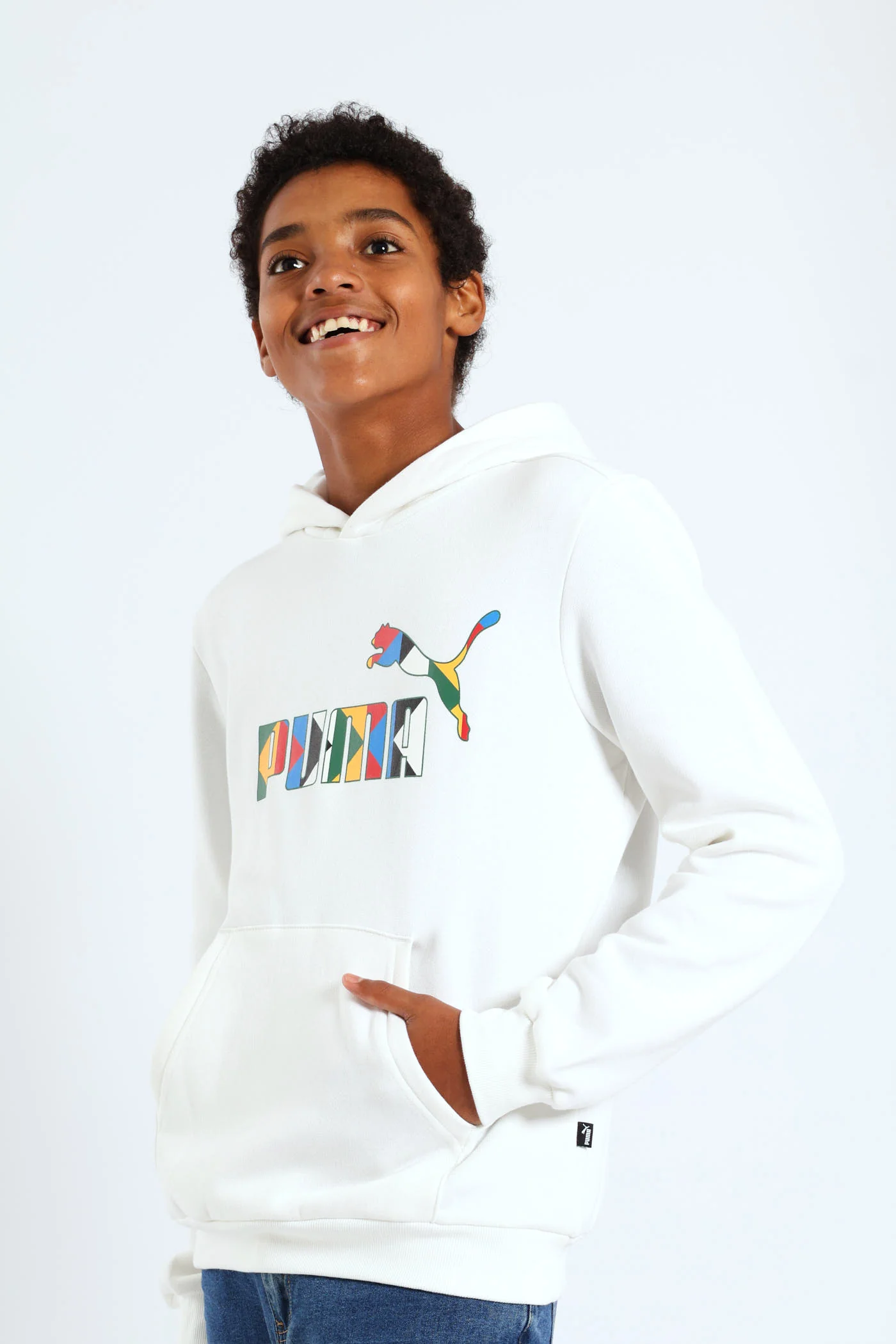 Boys SA Unite Fleece Hoodie  - White - Image 5