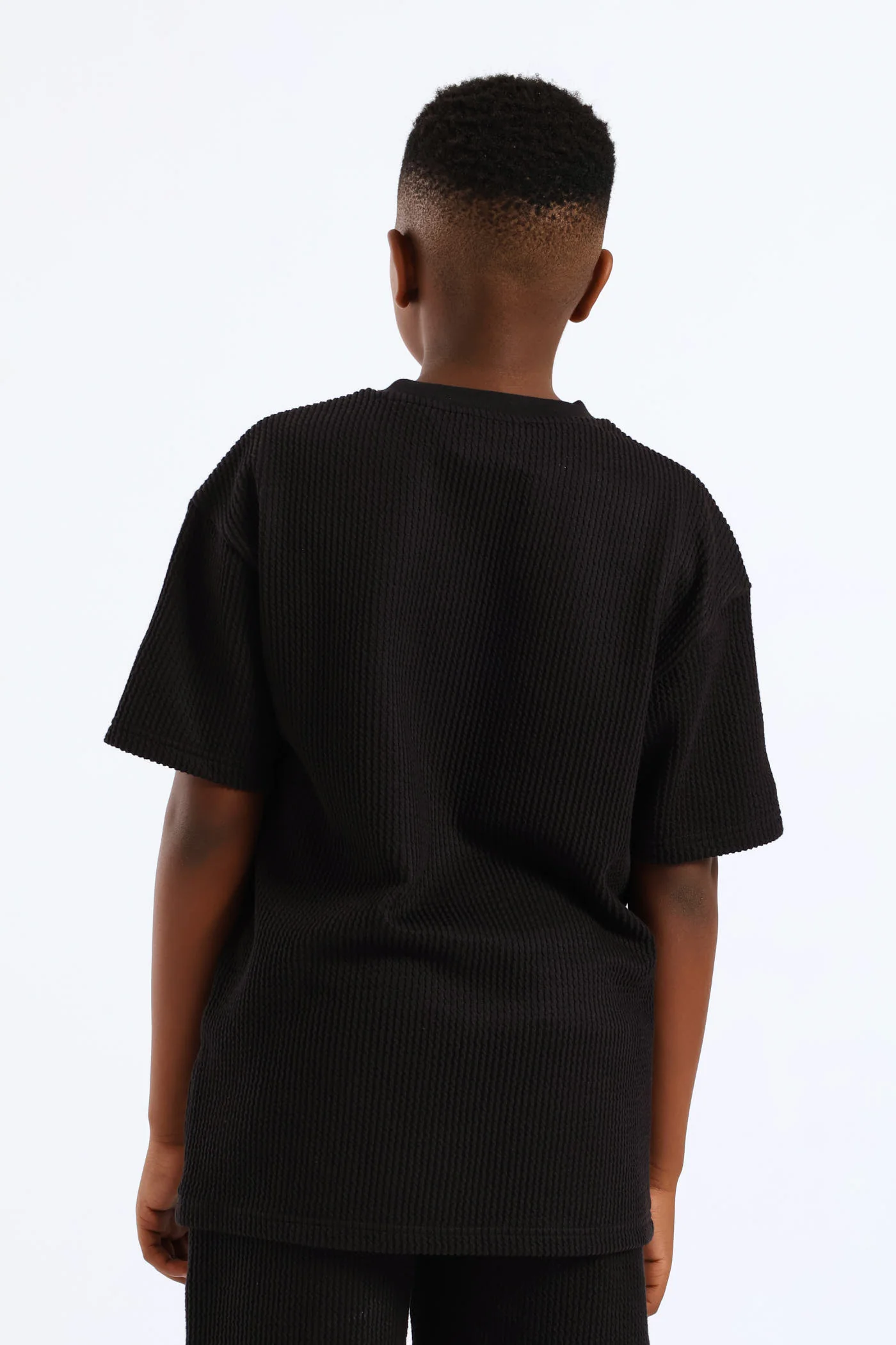 Boys Seersucker T-Shirt - Black - Image 2