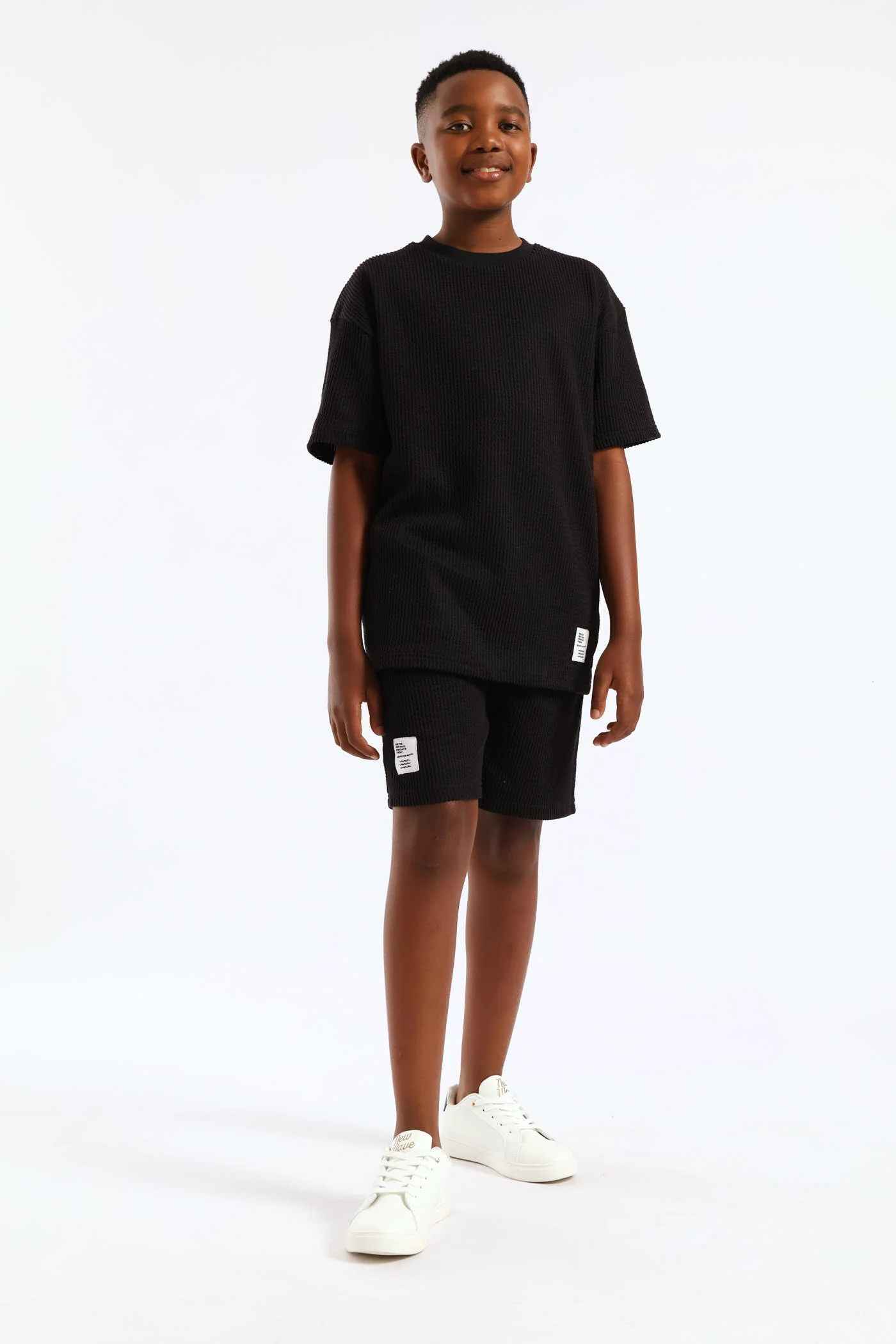 Boys Seersucker T-Shirt - Black - Image 4