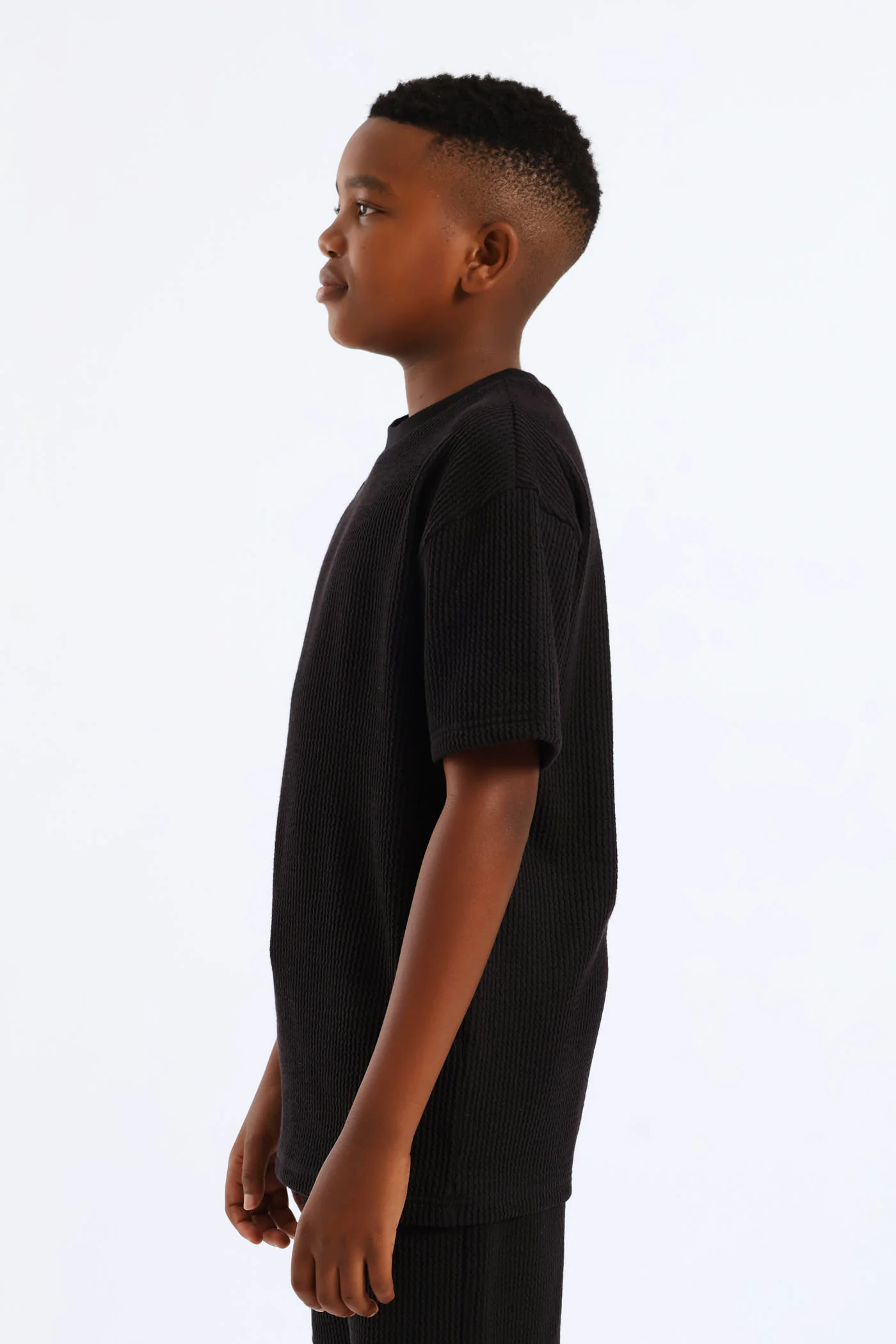 Boys Seersucker T-Shirt - Black - Image 5