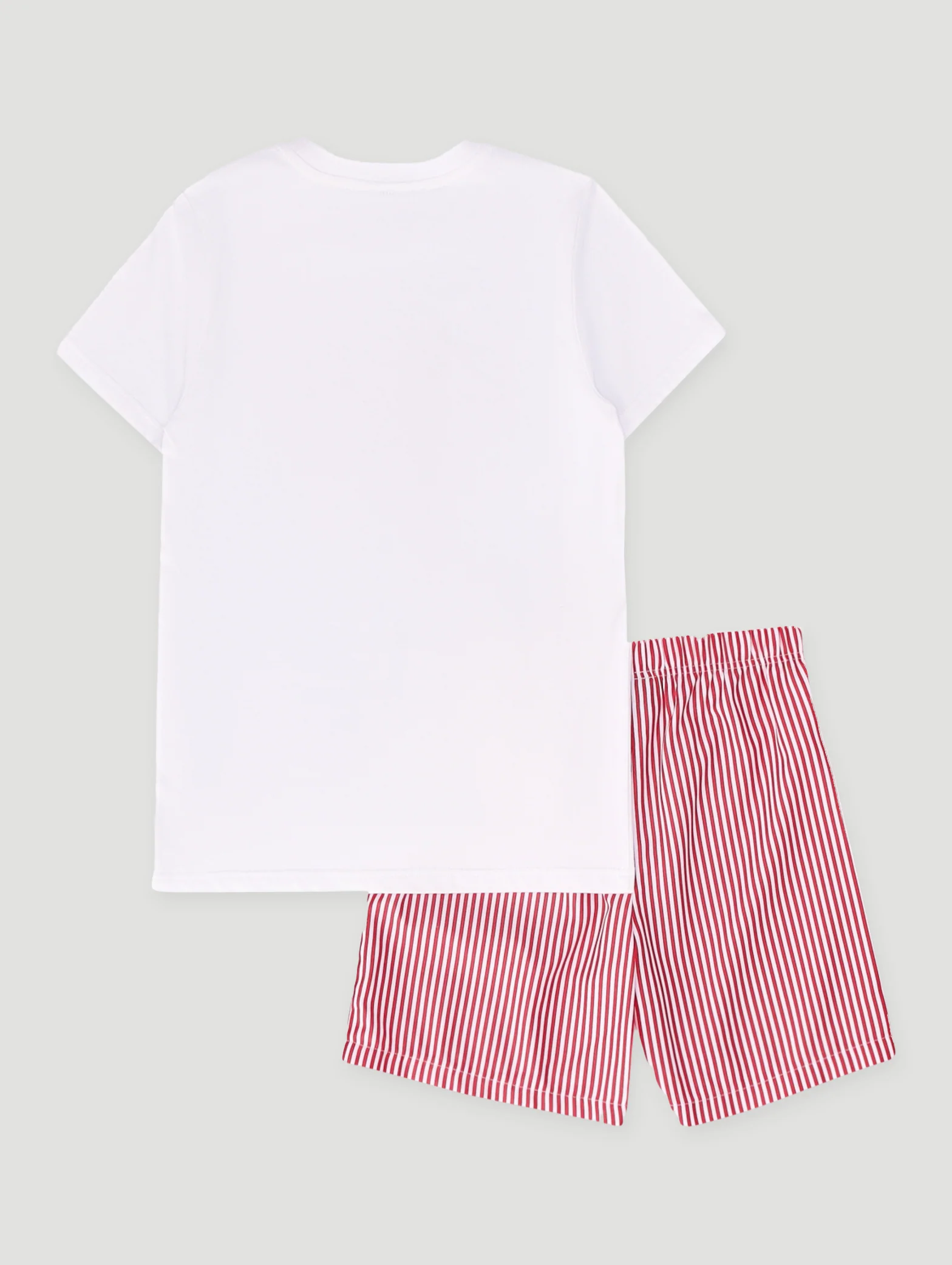 Boys Short Sleeve Sleep Set - Red/White - Image 2