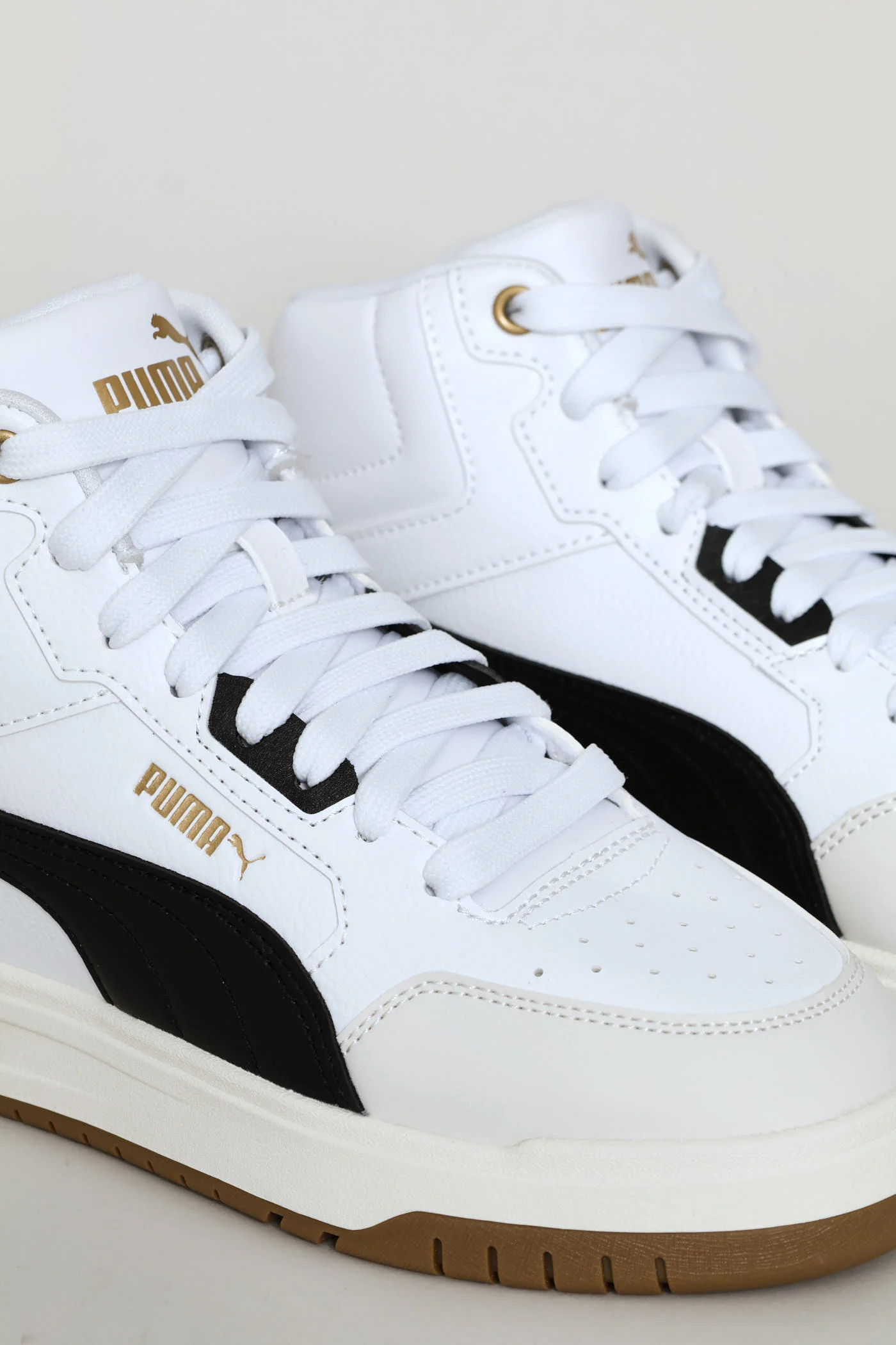 Boys Shuffle Downtown Mid Jr Sneaker - White/Black - Image 2