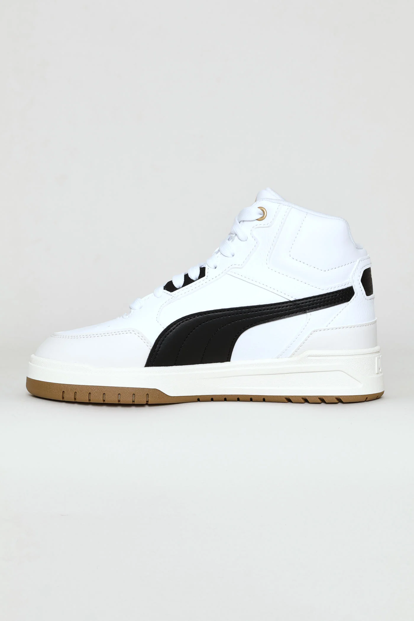 Boys Shuffle Downtown Mid Jr Sneaker - White/Black - Image 4