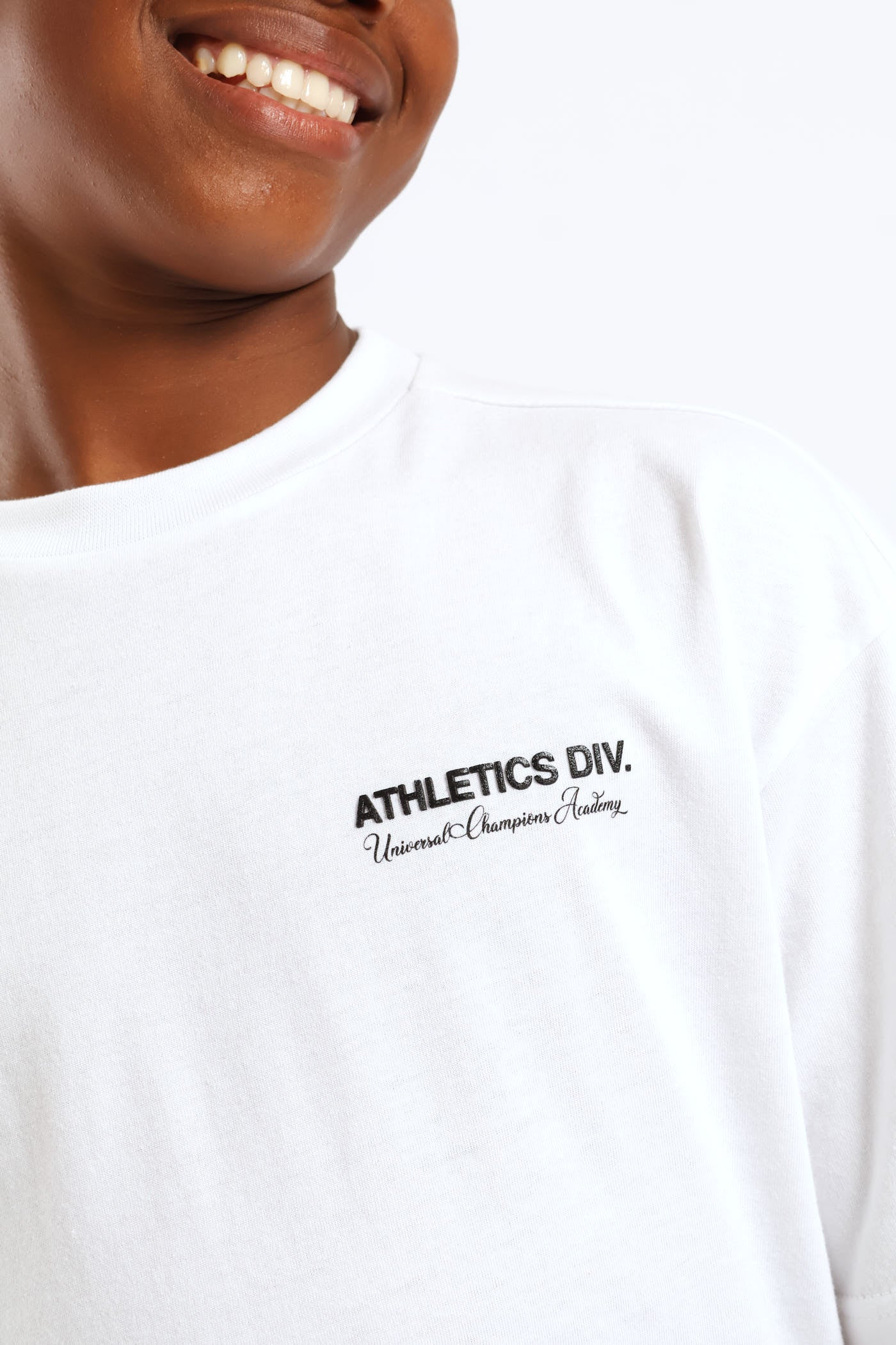 Boys Silcone Athletics Back Print Oversized Tee - White - Image 4