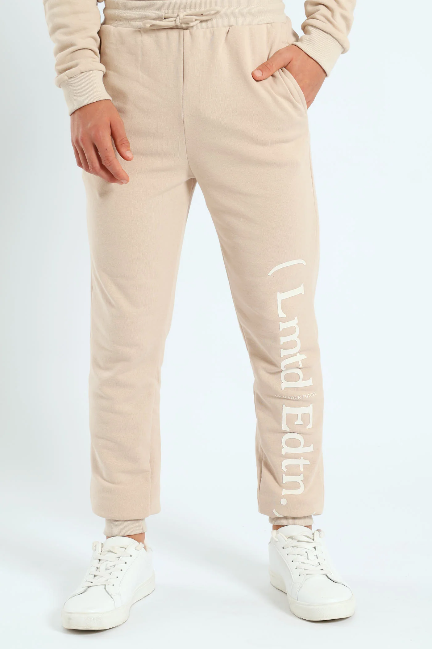Boys Silicone Leg Print Jogger - Stone - Image 2