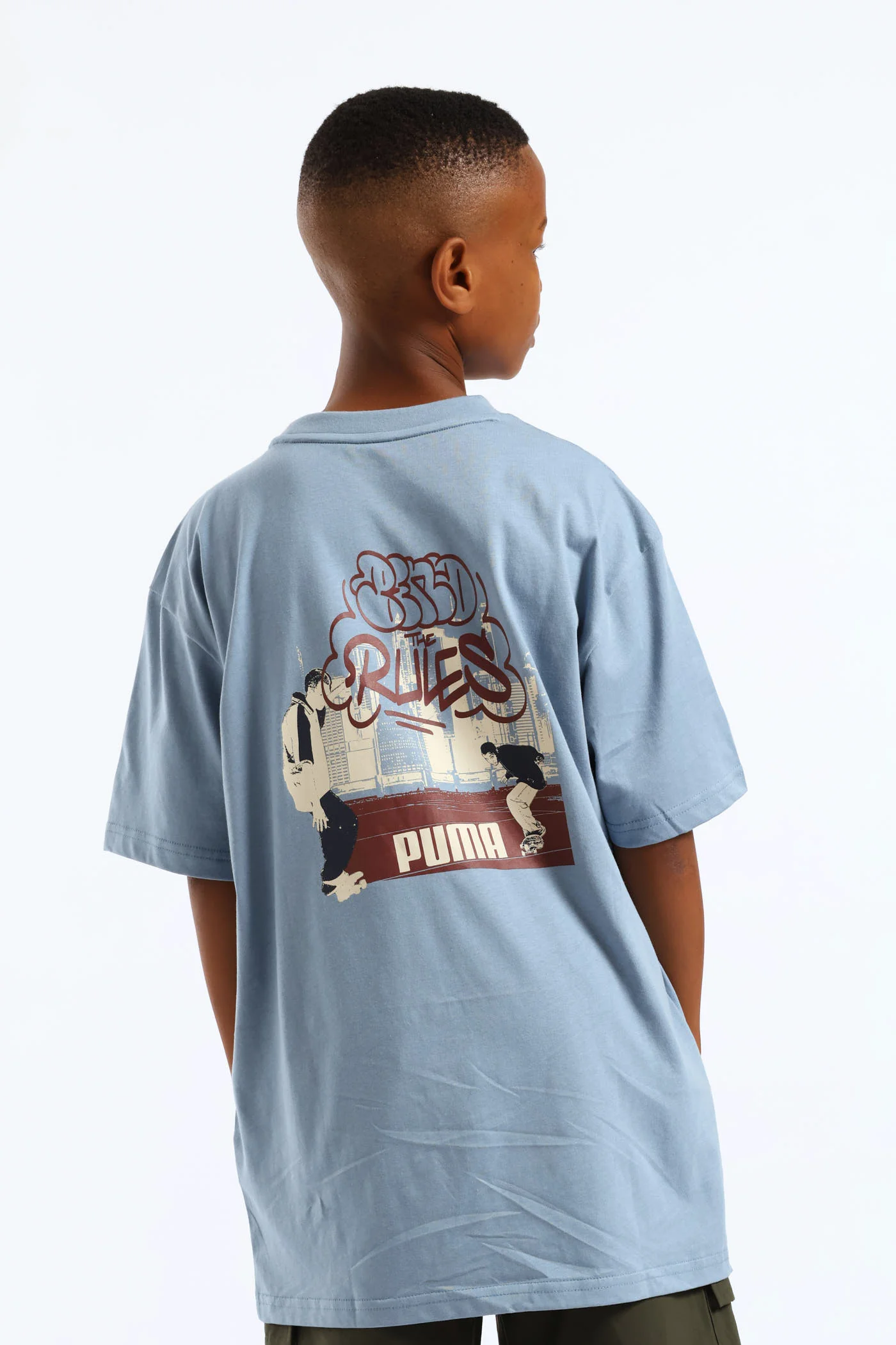 Boys Skate Back Print Tee - Blue - Image 2