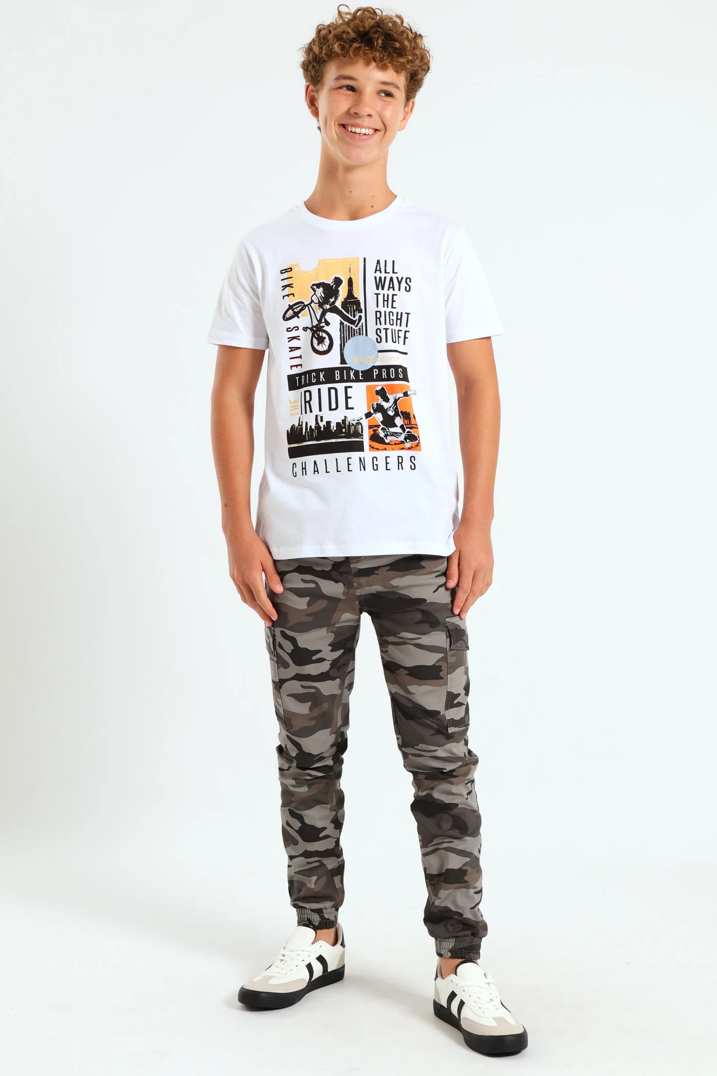 Boys Skate Bike Print Tee - White - Image 4
