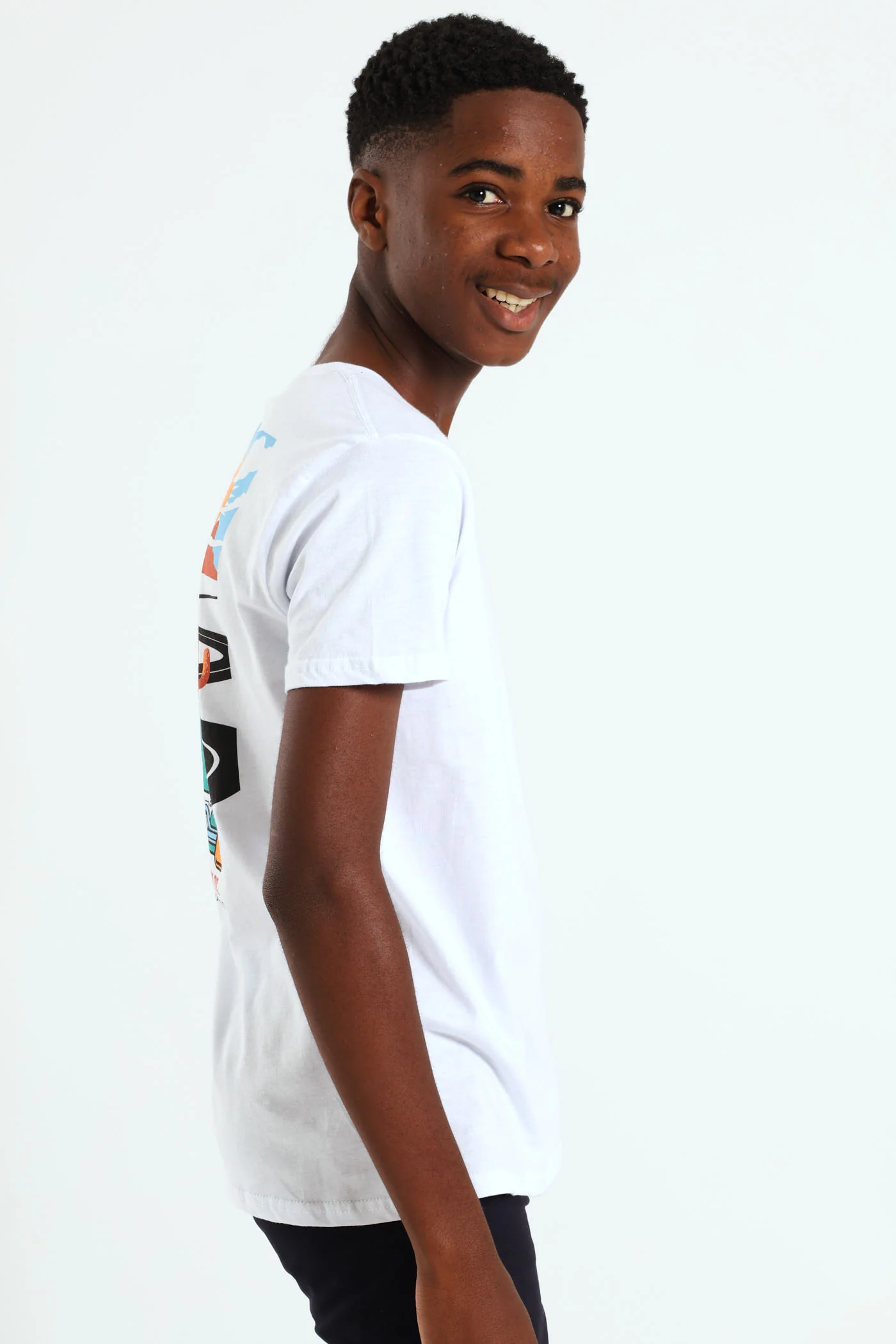 Boys Skate Front & Back Print Tee - White - Image 3