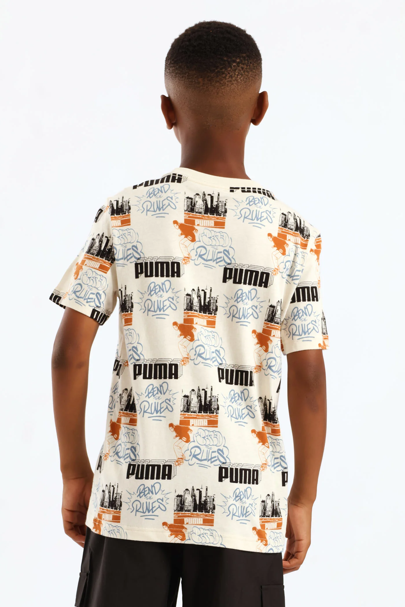 Boys Skate Print Tee - Stone - Image 5