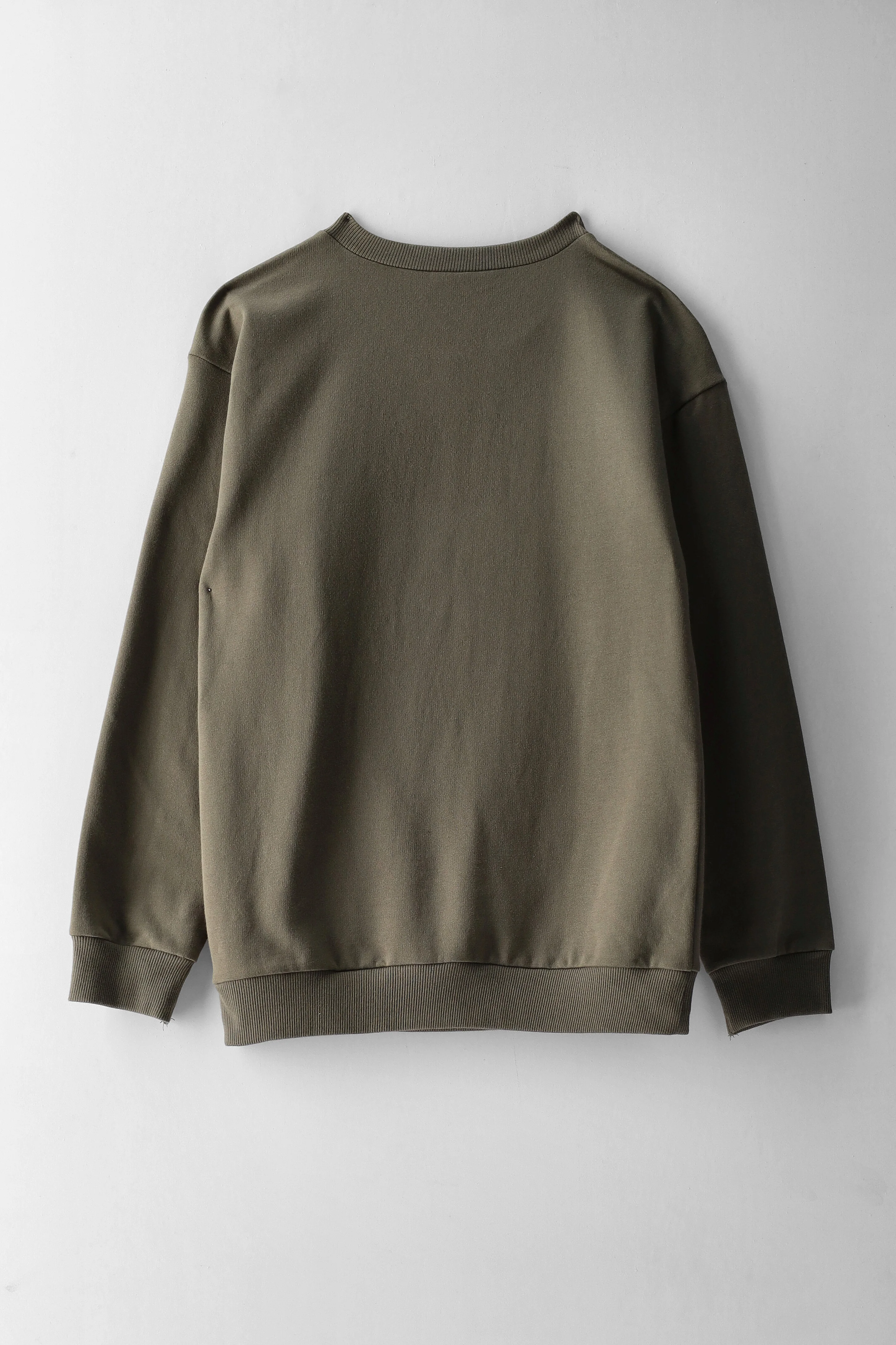 Boys Skateboard Print Fleece Crew Top - Olive - Image 2