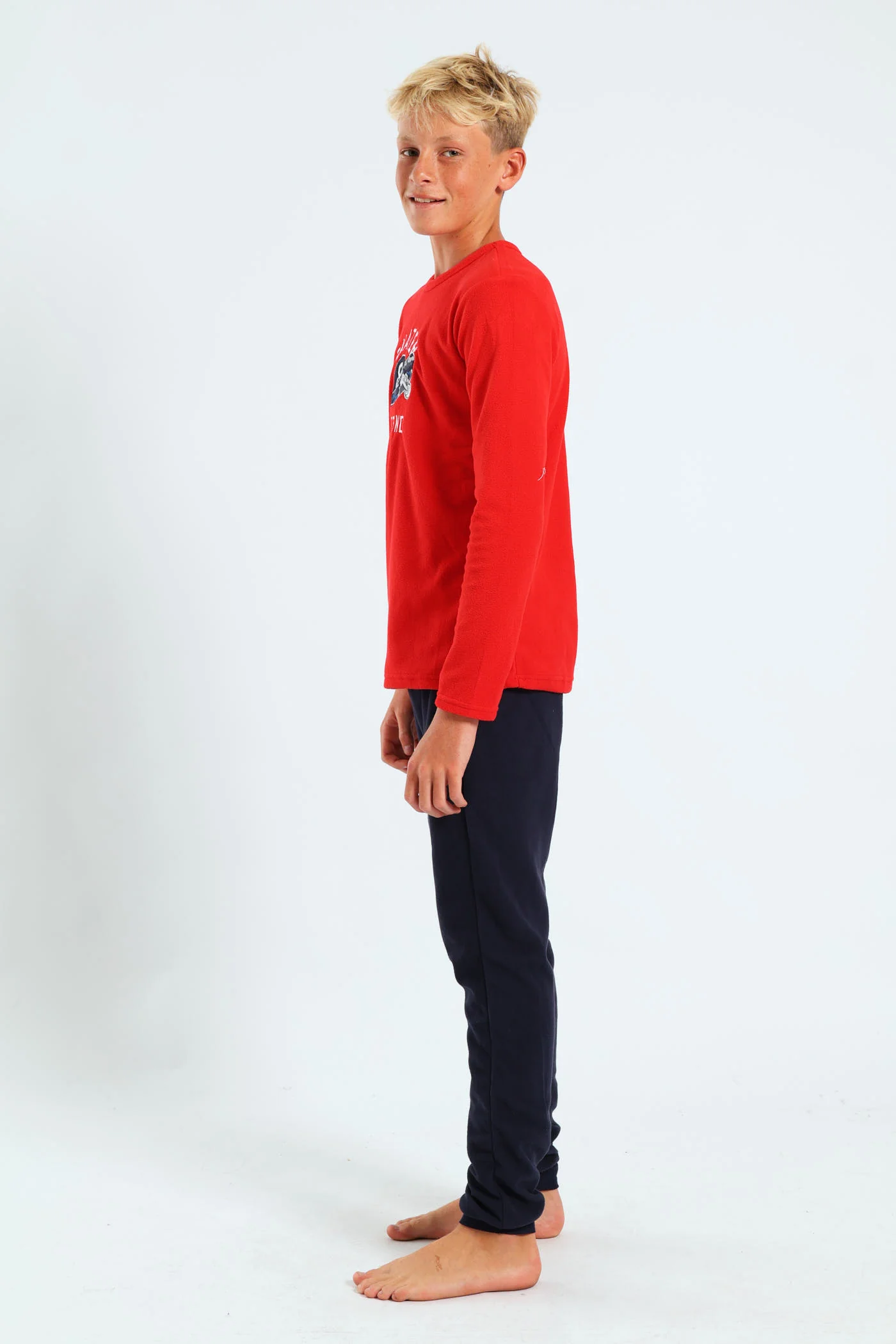 Boys Skater Legend Micro Fleece Sleep Set - Red - Image 2