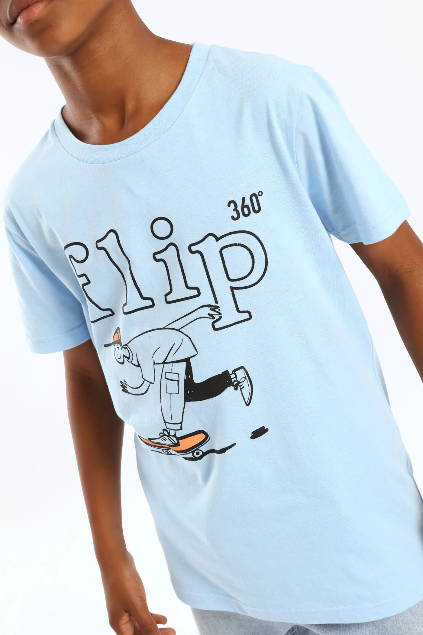 Boys Skater Print T-Shirt - Blue - Image 2