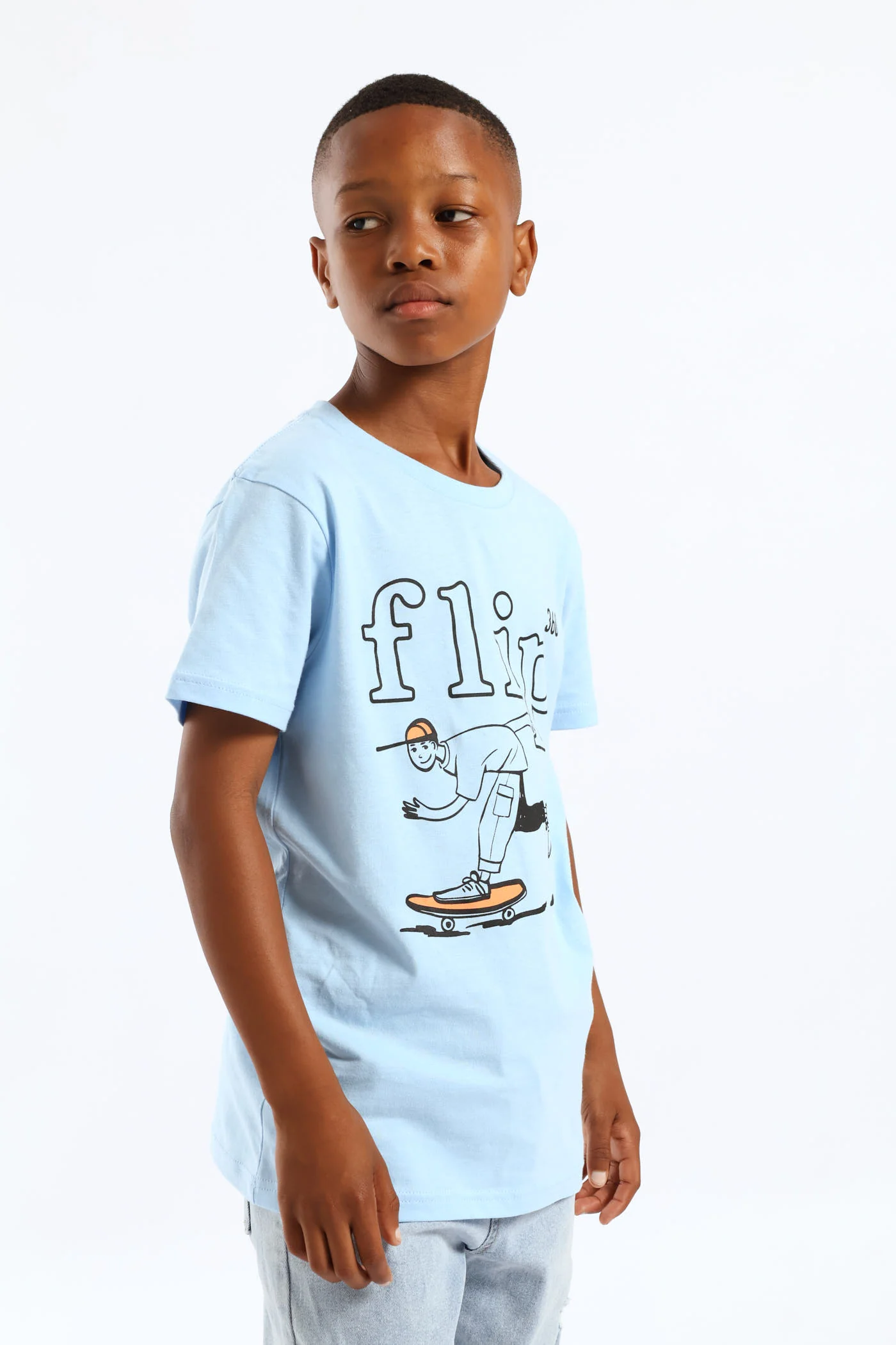 Boys Skater Print T-Shirt - Blue - Image 4