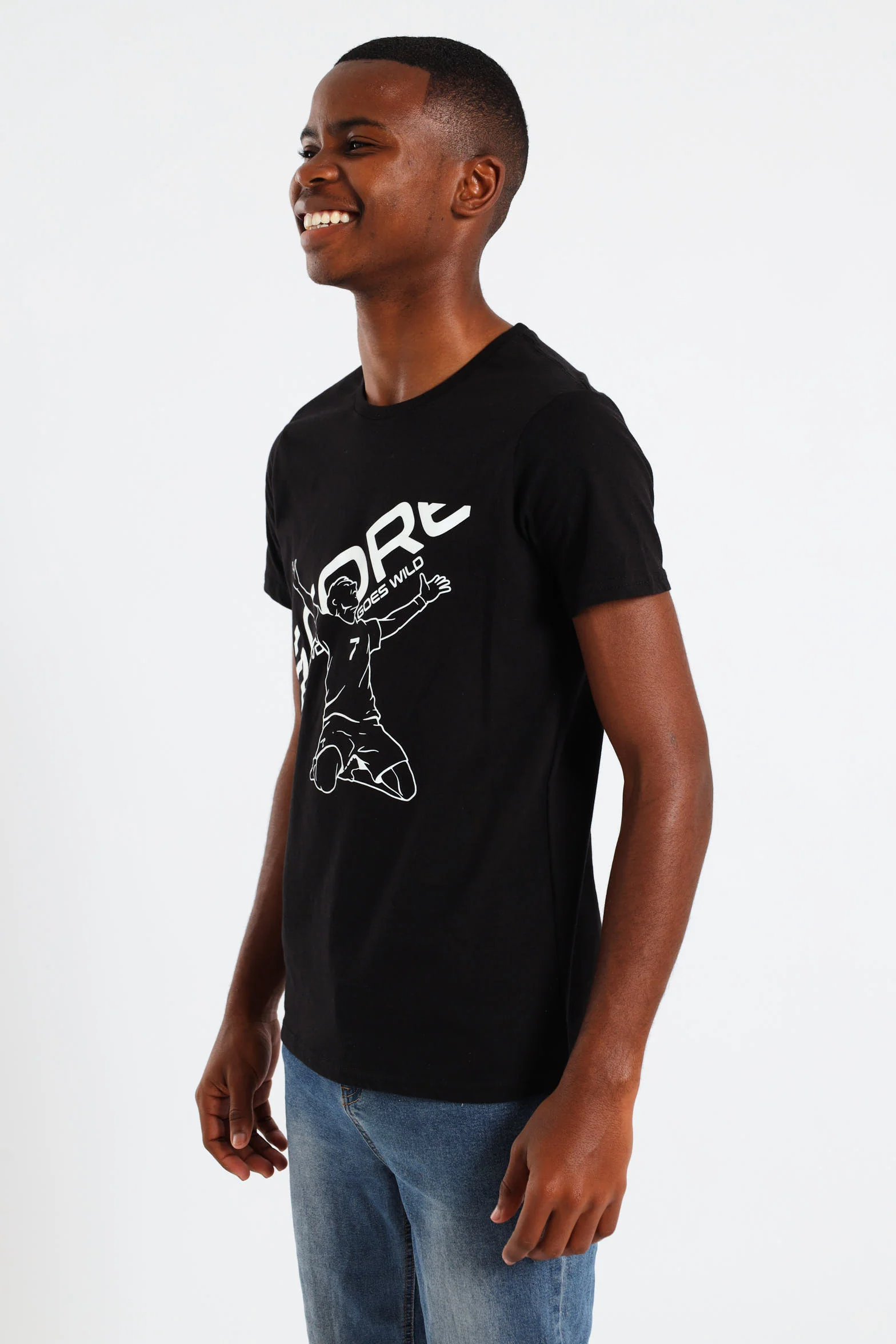 Boys Soccer Celebrate Printed Tee - Black - Image 3