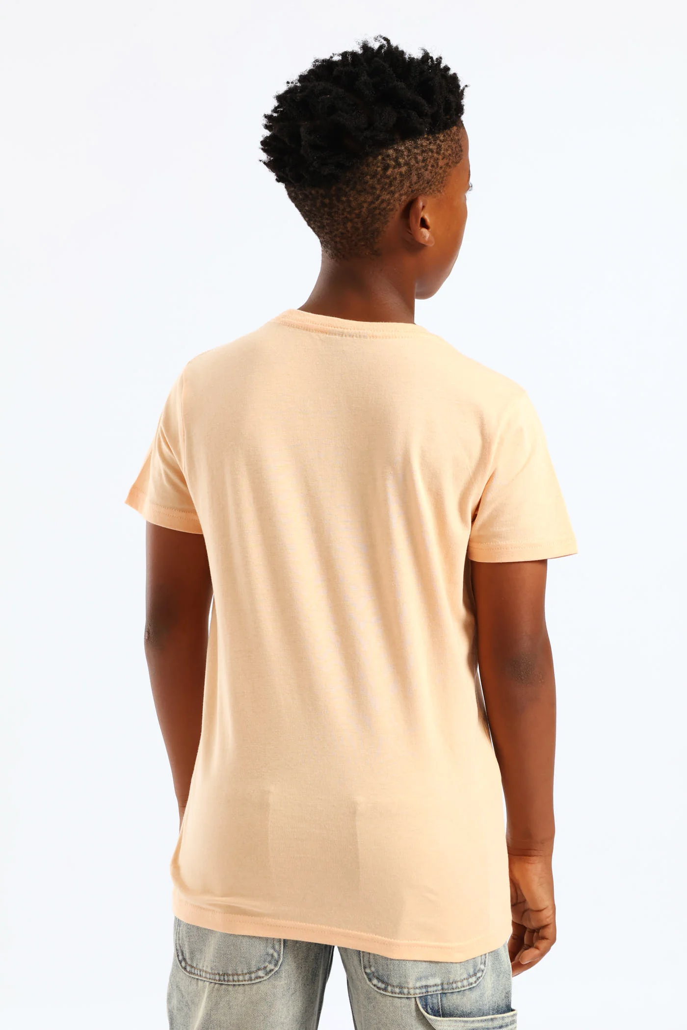 Boys Soda Print T-Shirt - Light Orange - Image 4