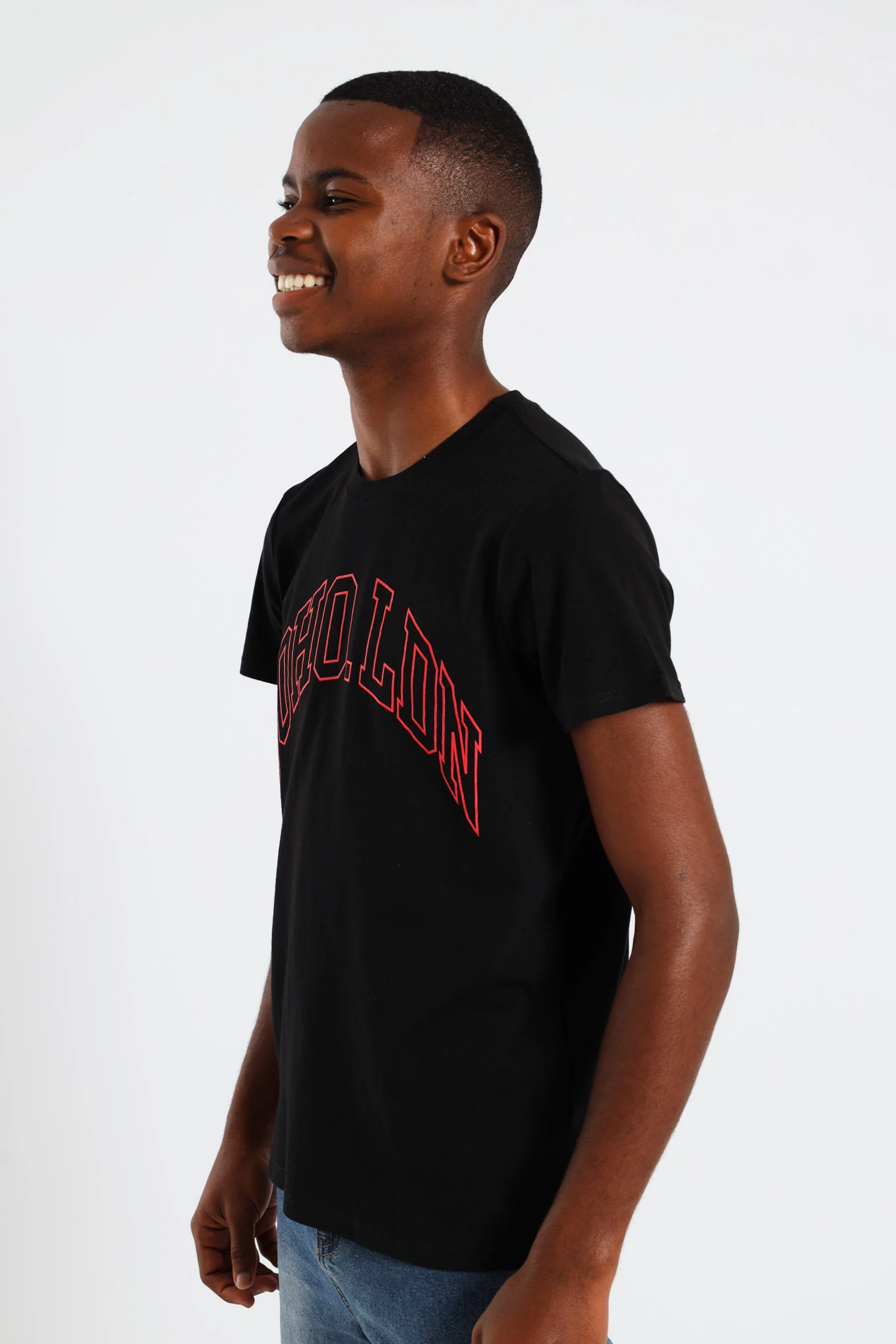 Boys Soho London Print Tee - Black - Image 3