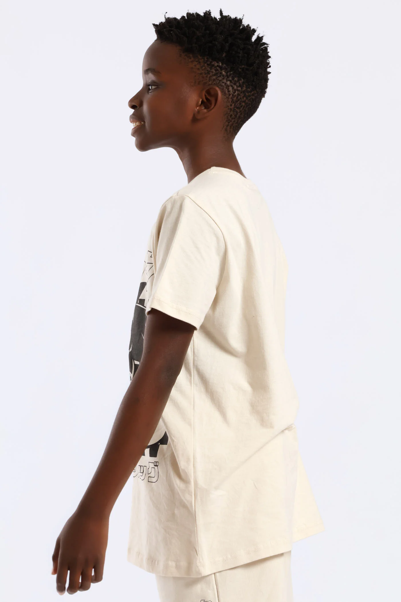 Boys Sonic Check T-Shirt - Stone - Image 2
