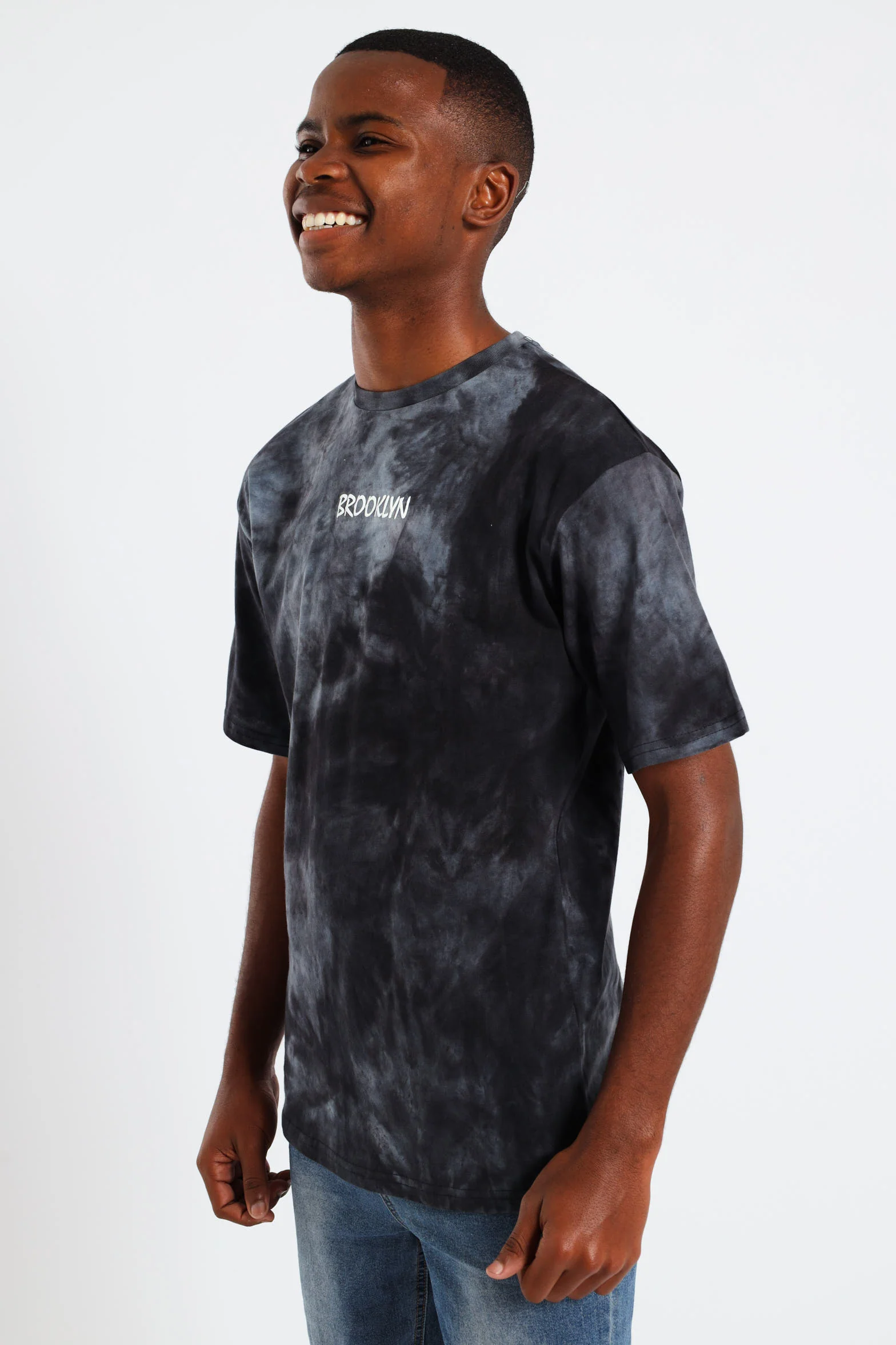 Boys Spectra Dye Oversized Brooklyn T-Shirt - Black - Image 2