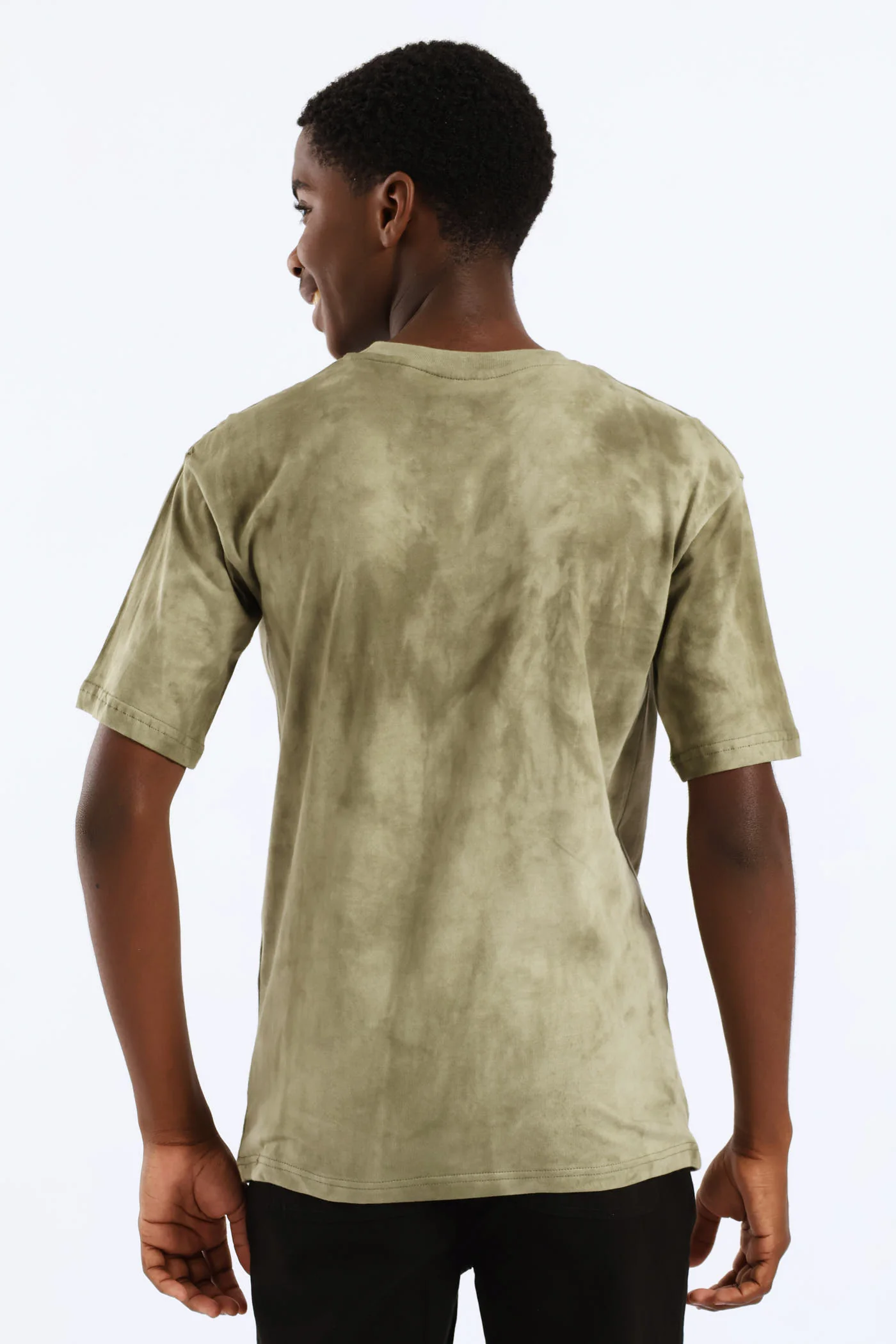 Boys Spectra Dye Palm Oversized T-Shirt - Olive - Image 4