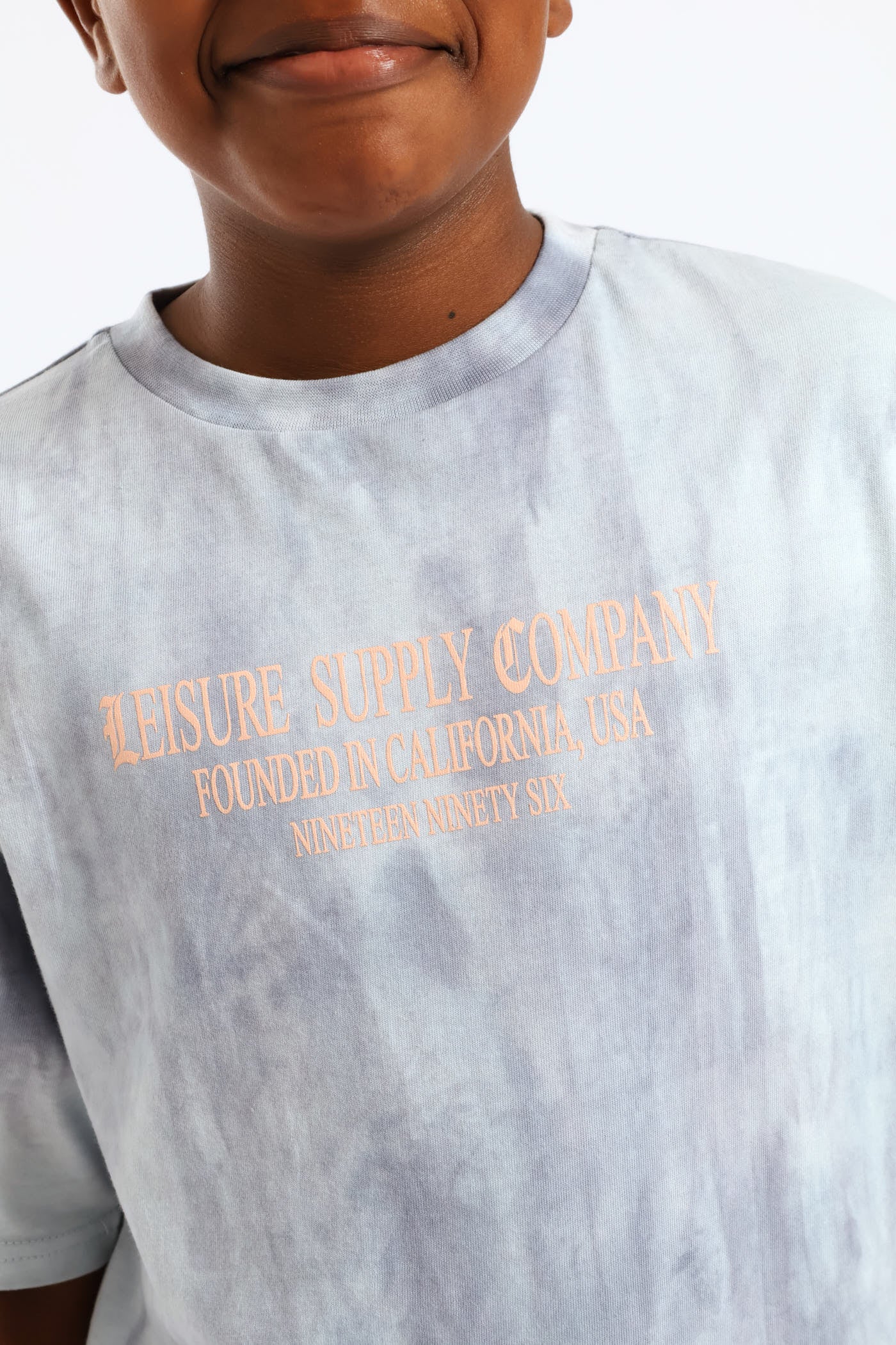 Boys Spectra Dye Palm Print T-Shirt - Blue/Grey - Image 2