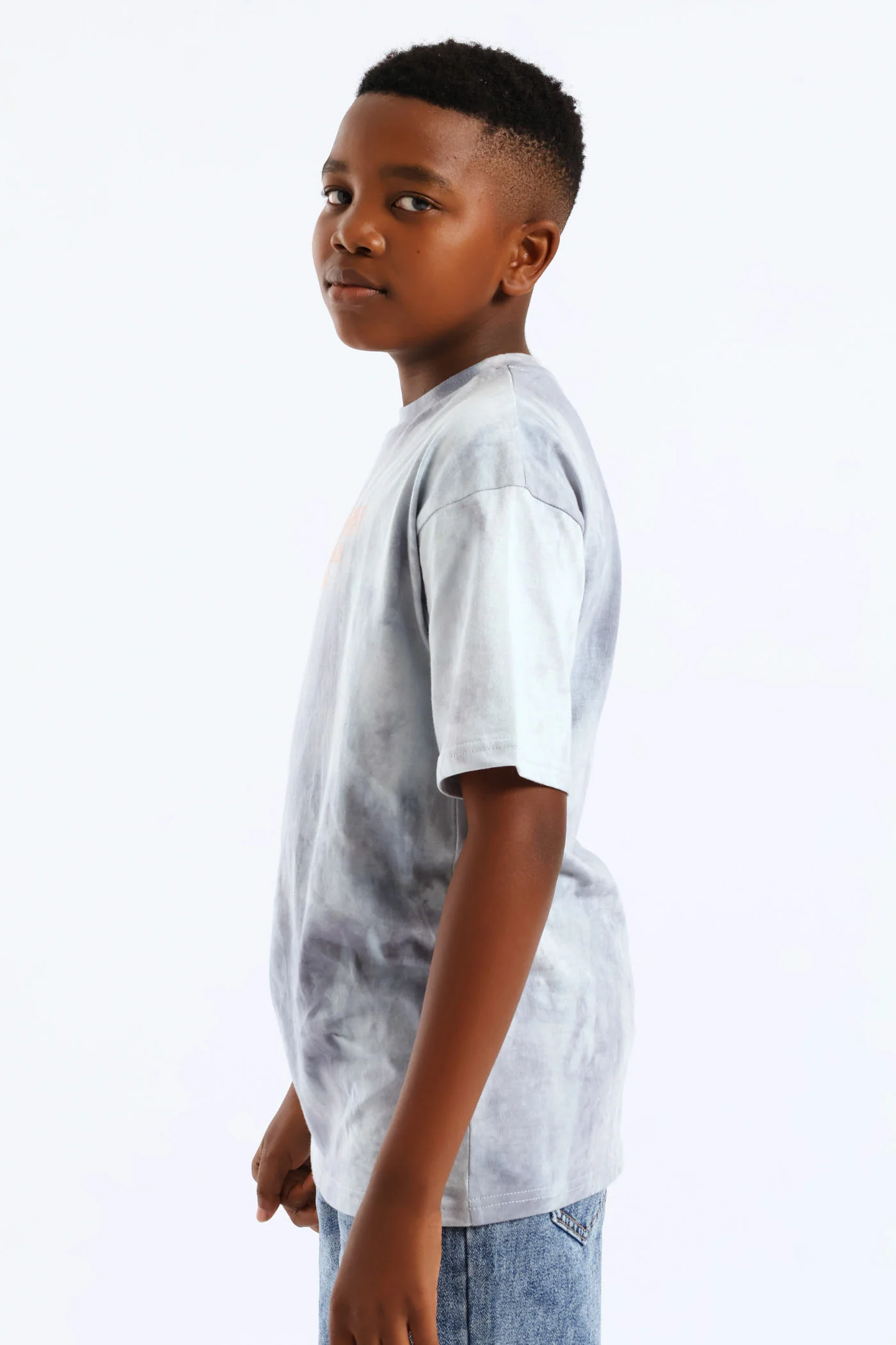 Boys Spectra Dye Palm Print T-Shirt - Blue/Grey - Image 4