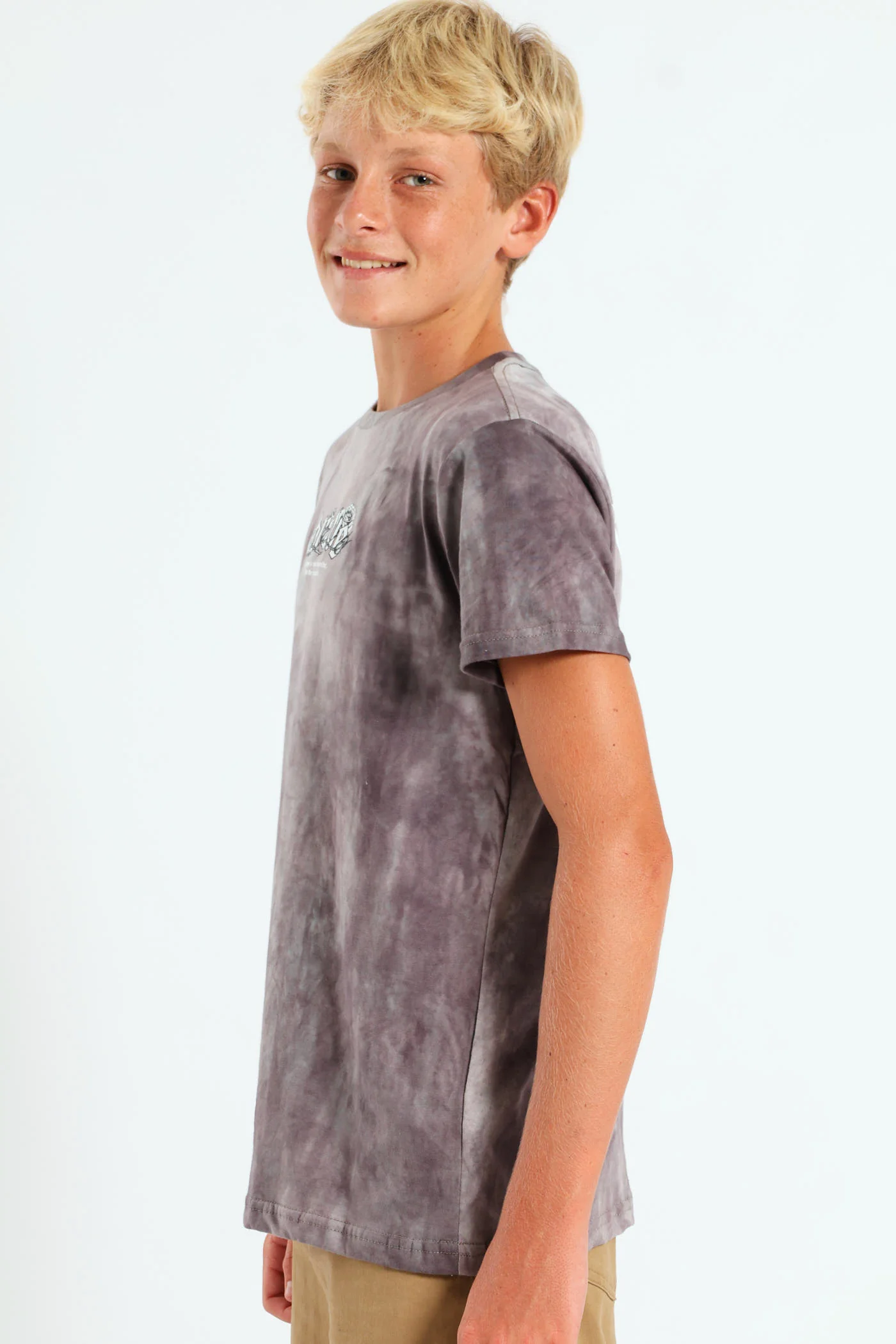 Boys Spectre Dye Brave Front & Back Tee - Grey - Image 3