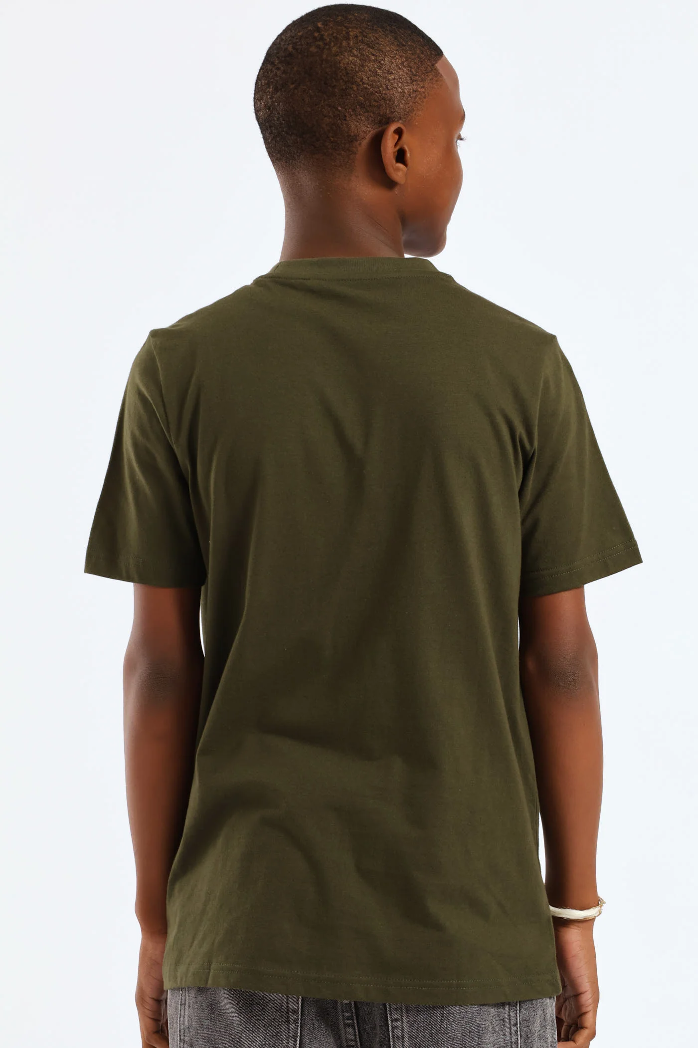 Boys Splash Print Tee - Olive - Image 4