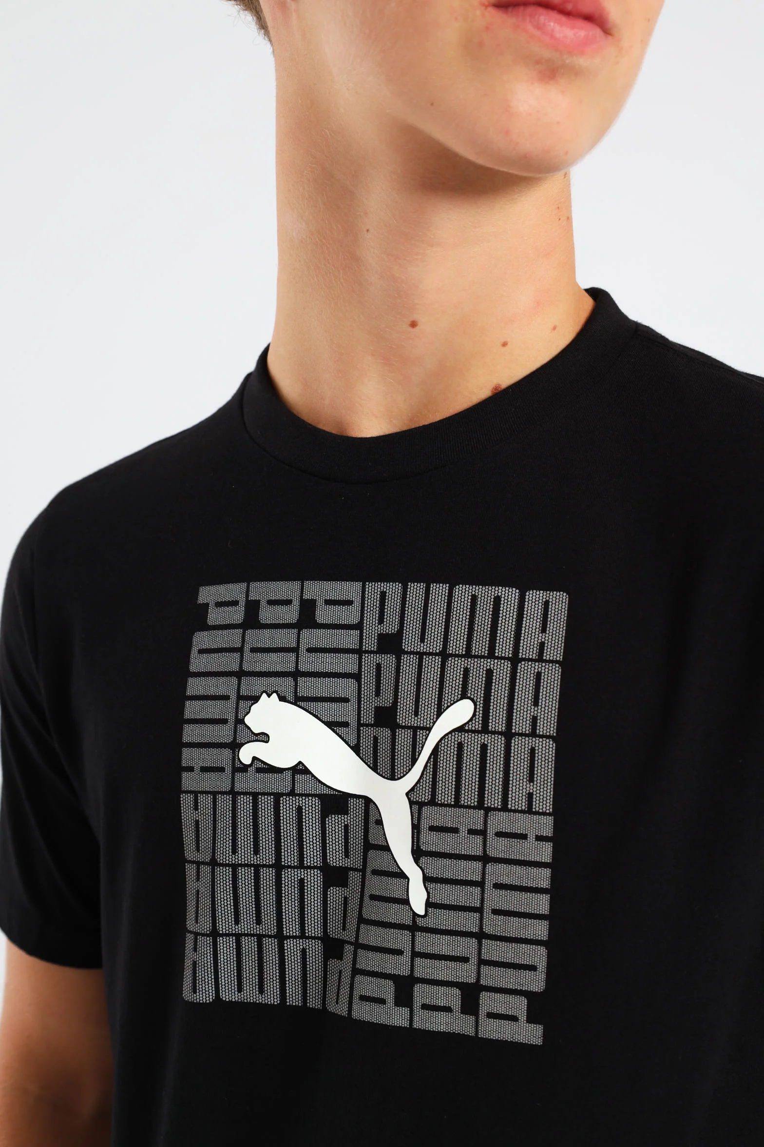 Boys Split Frame Cat Tee - Black - Image 4