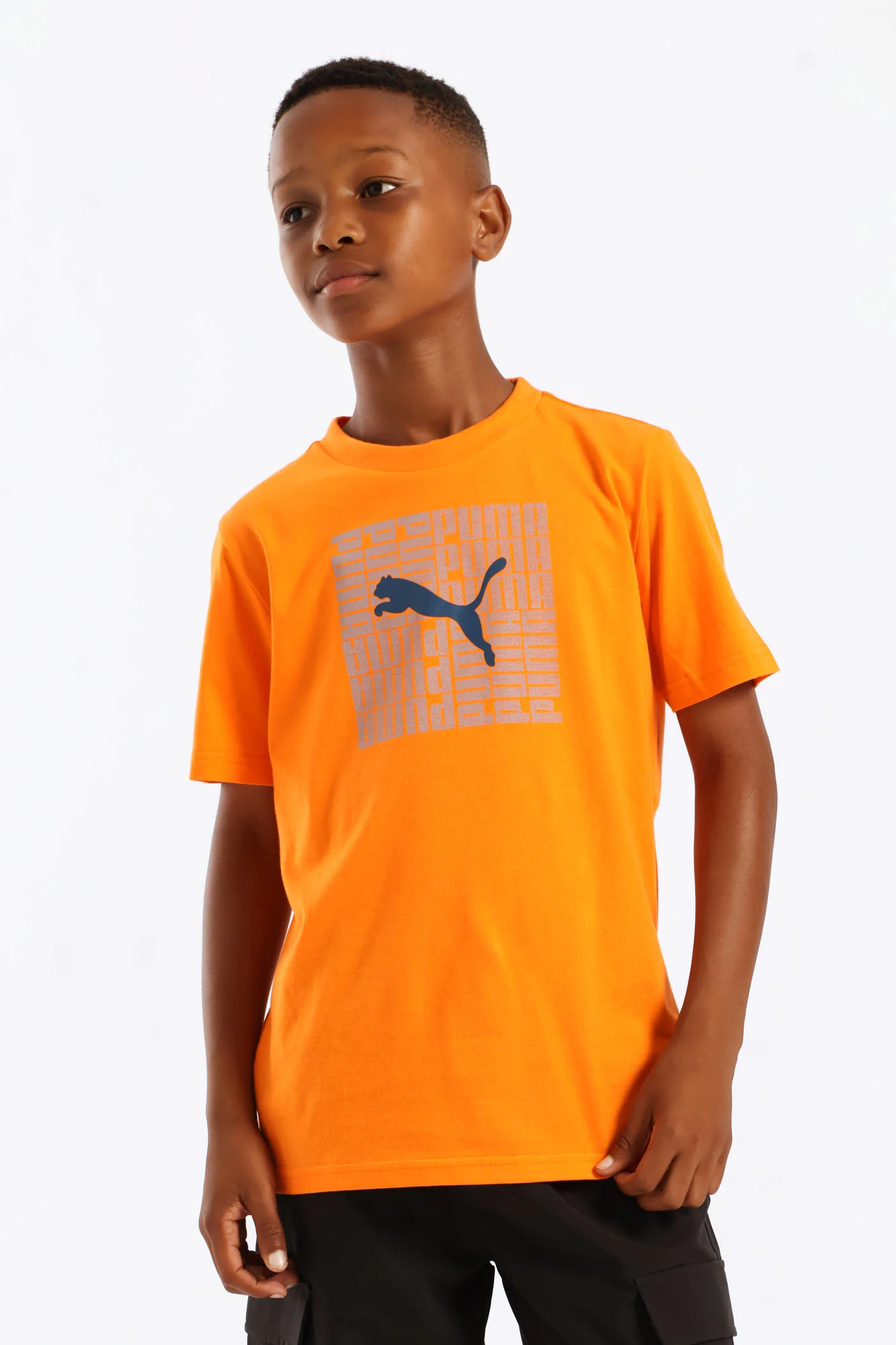 Boys Split Frame Cat Tee - Orange - Image 3