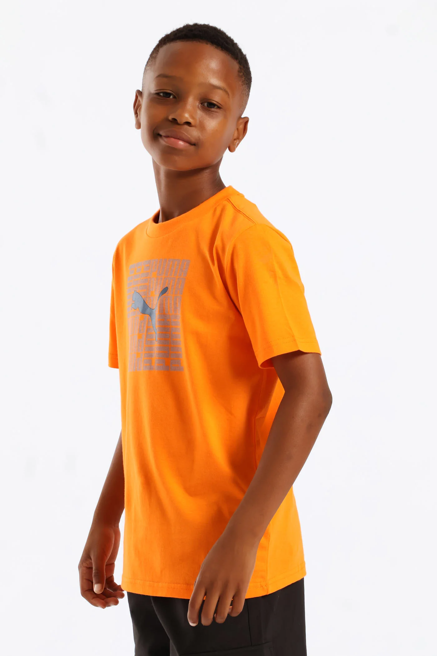 Boys Split Frame Cat Tee - Orange - Image 4