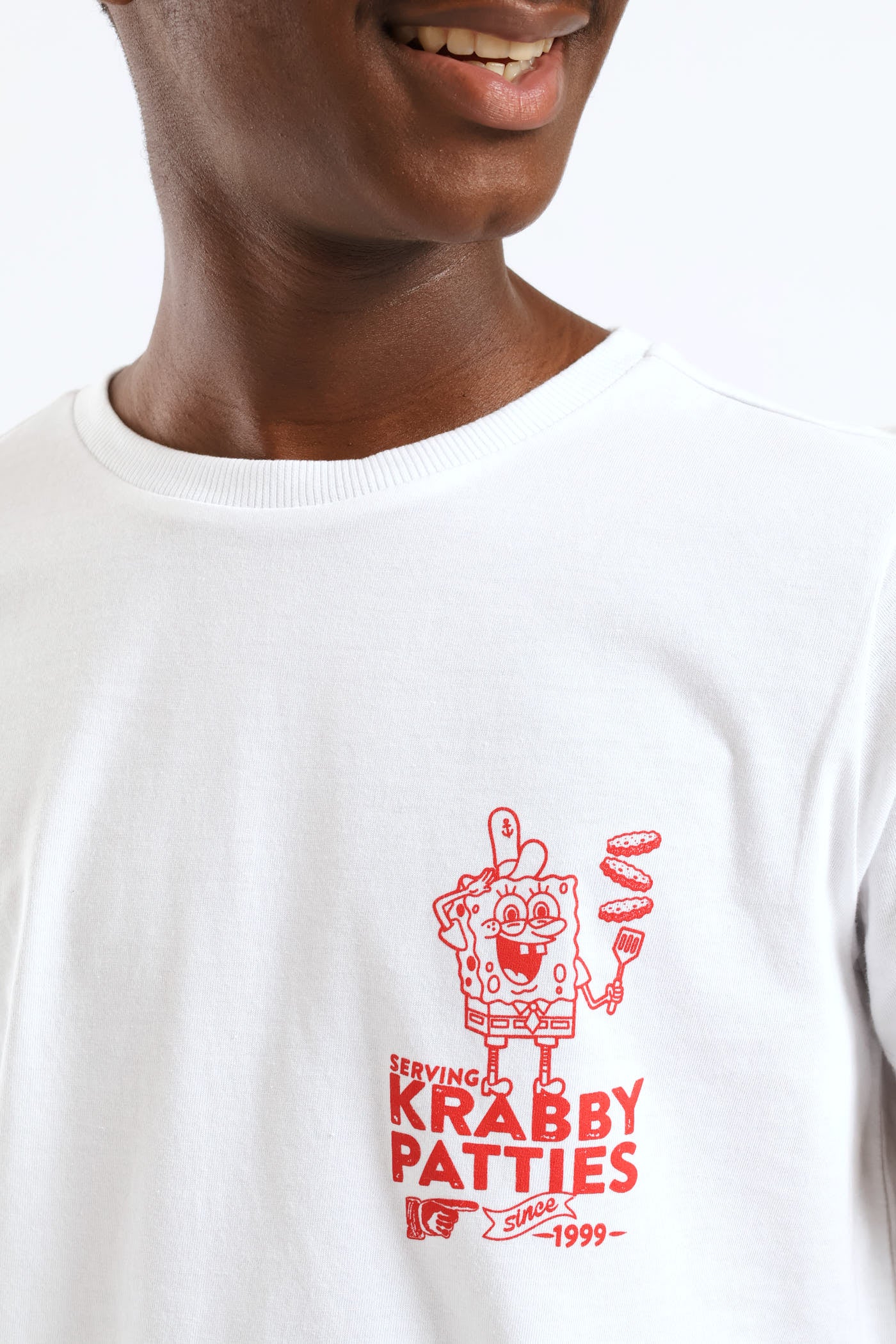 Boys Spongebob Back Print T-Shirt - White - Image 3