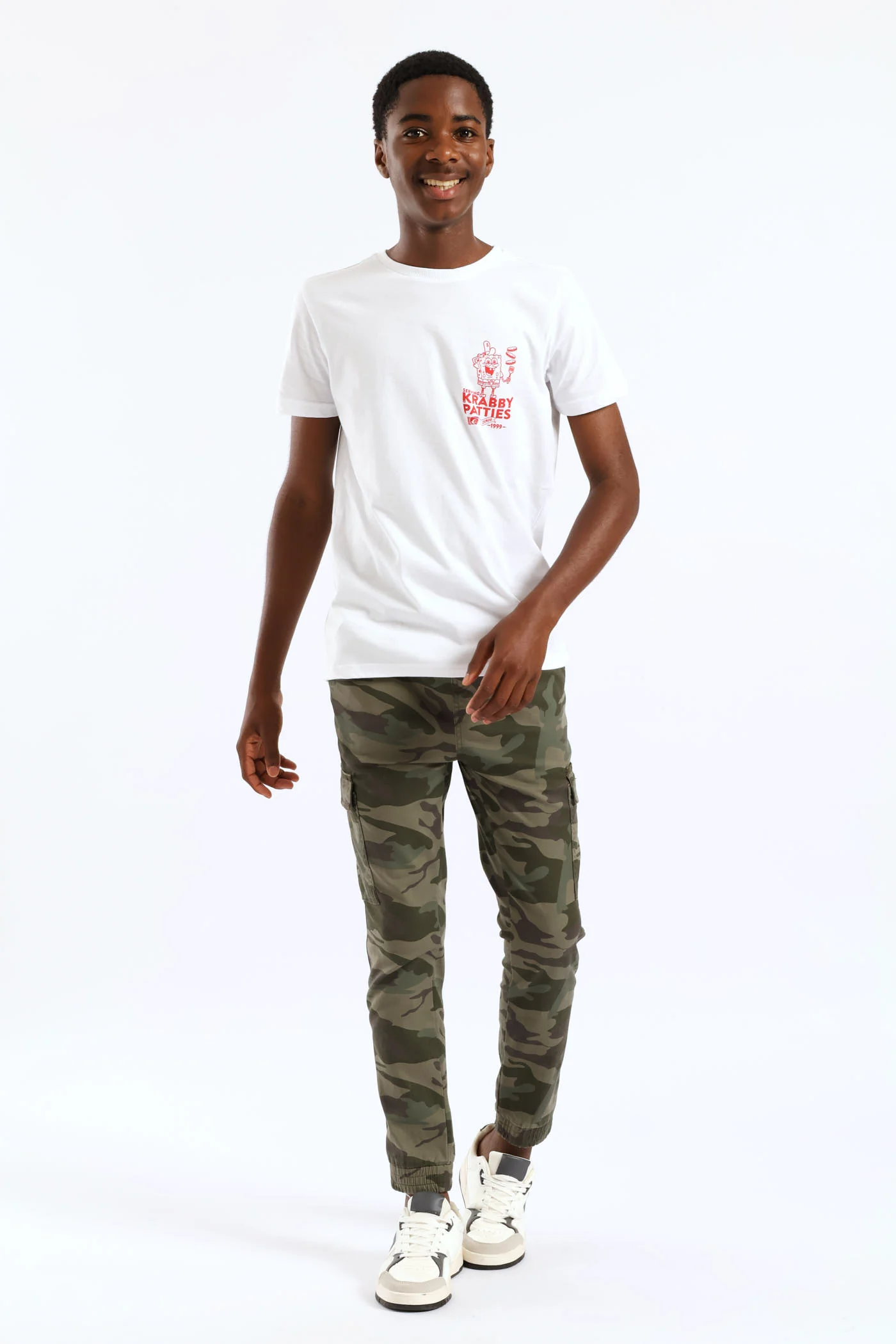 Boys Spongebob Back Print T-Shirt - White - Image 5
