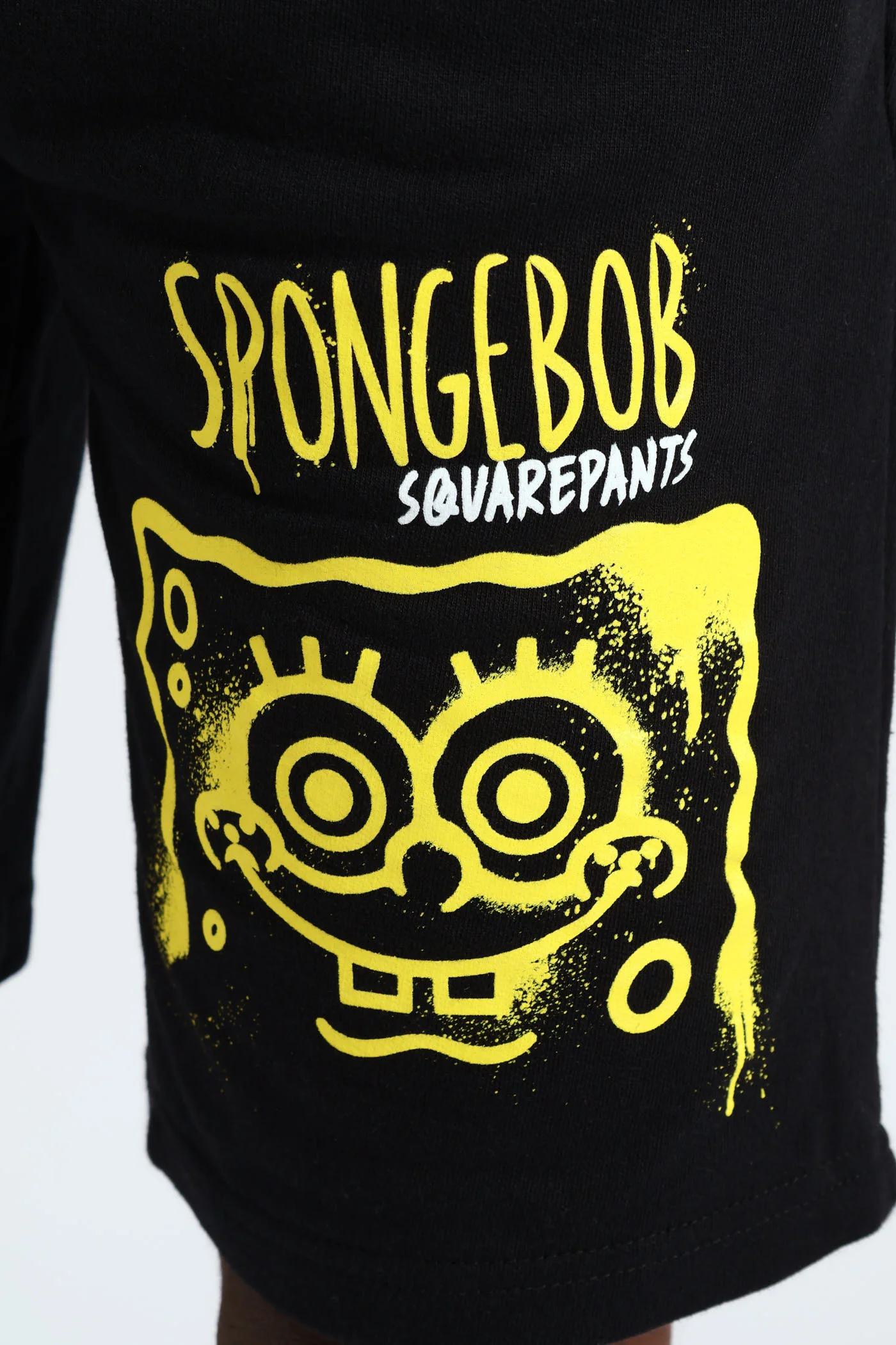 Boys Spongebob Fleece Shorts - Black - Image 5
