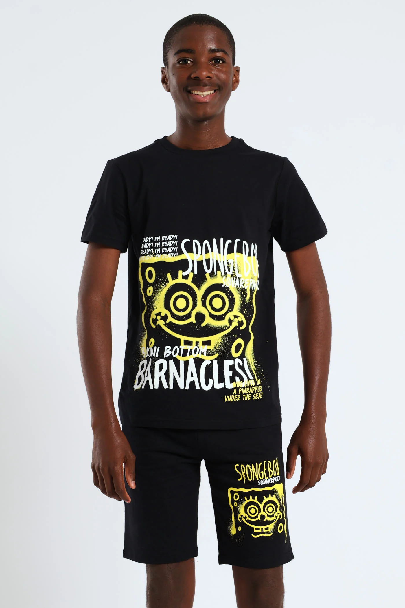 Boys Spongebob Print Tee - Black - Image 2